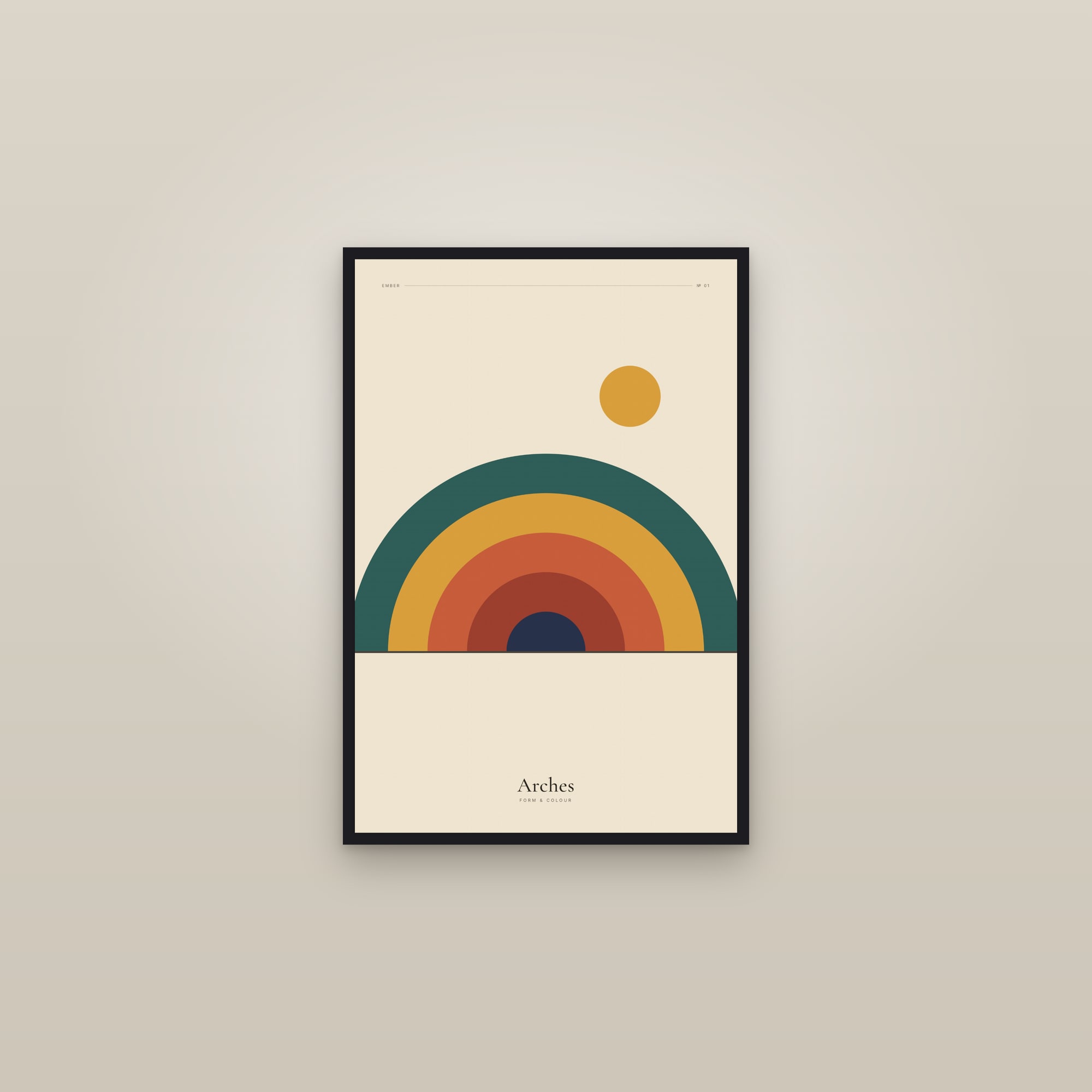 Arches (Ember) — Ember · Geometric Print — framed in a gallery setting