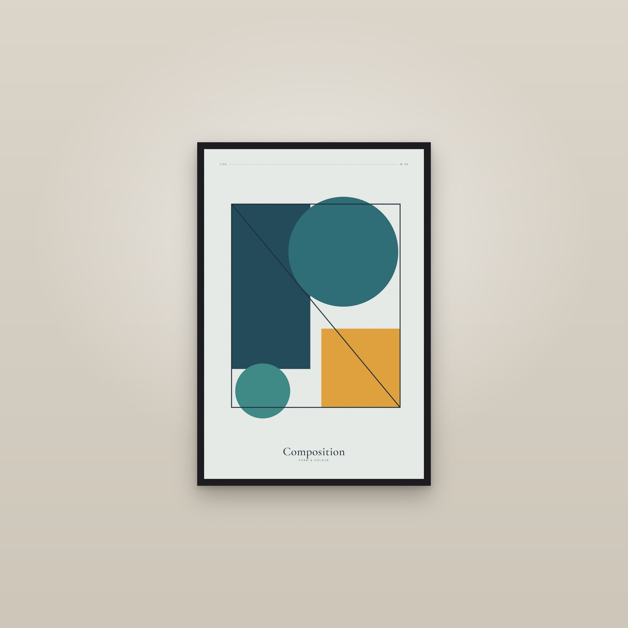 Composition (Tide) — Tide · Geometric Print — framed in a gallery setting