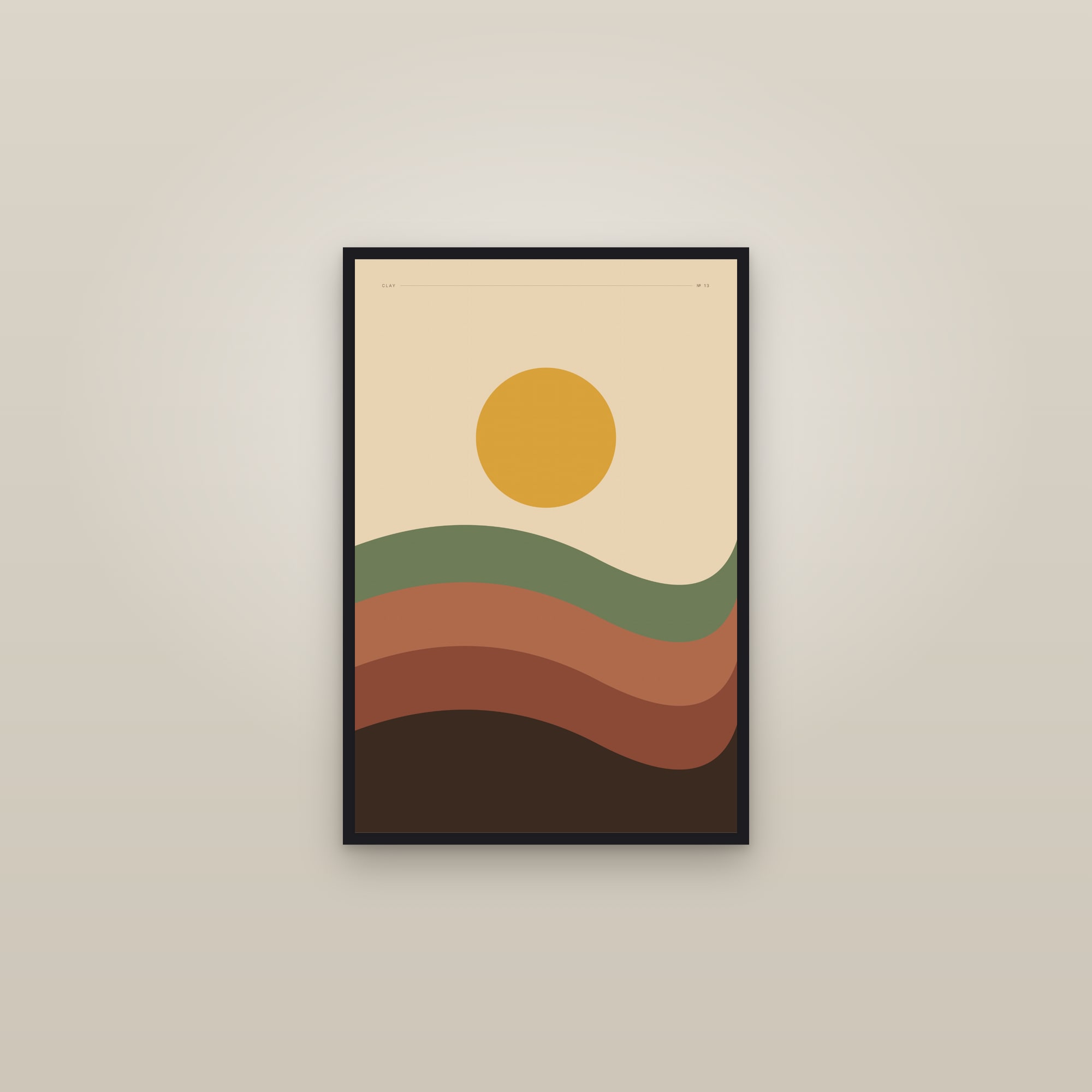 Dunes (Clay) — Clay · Geometric Print — framed in a gallery setting