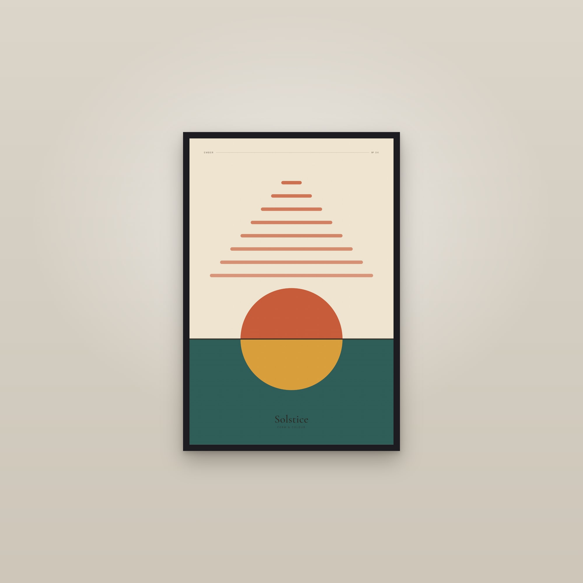 Solstice (Ember) — Ember · Geometric Print — framed in a gallery setting