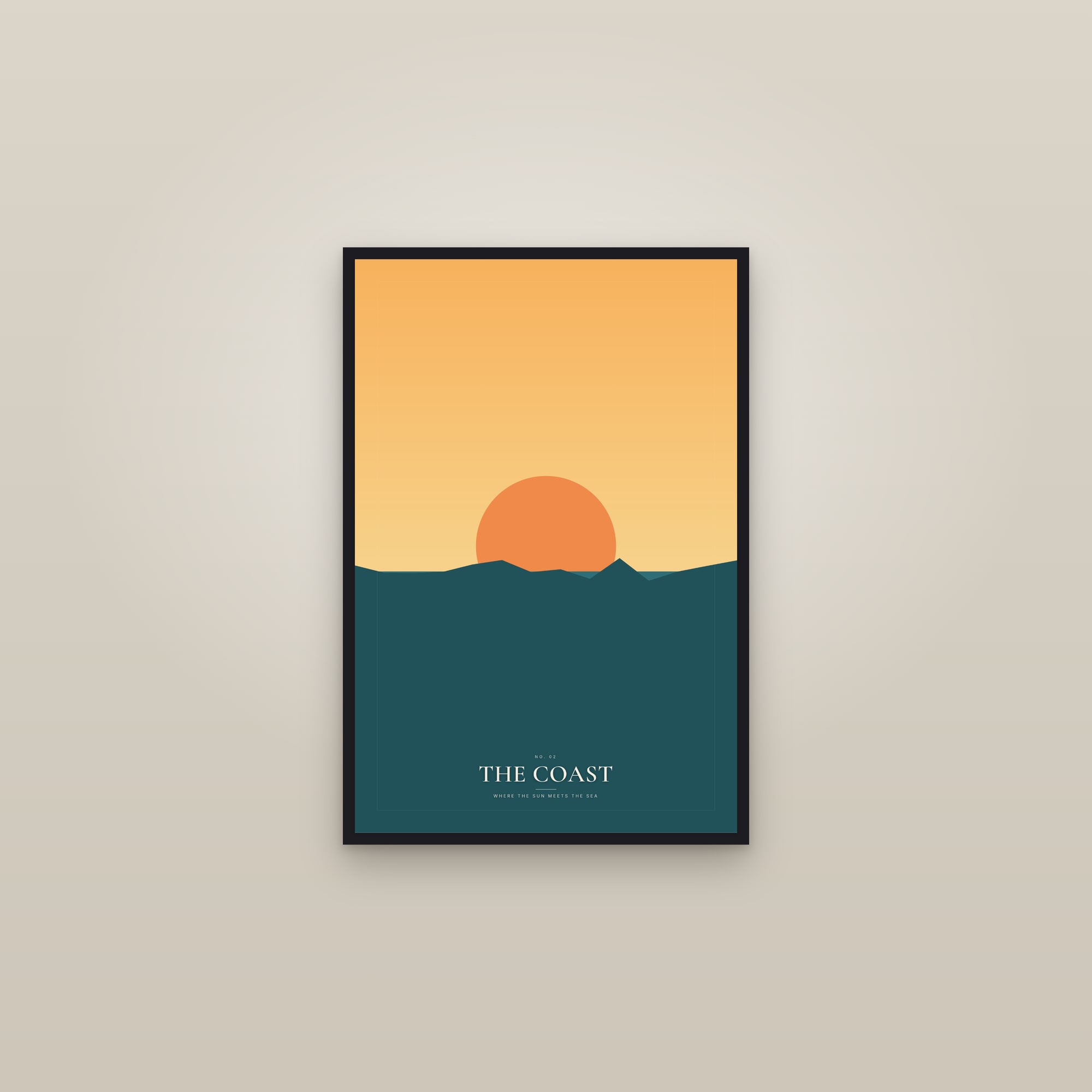 The Coast — Landscape Print — framed in a gallery setting