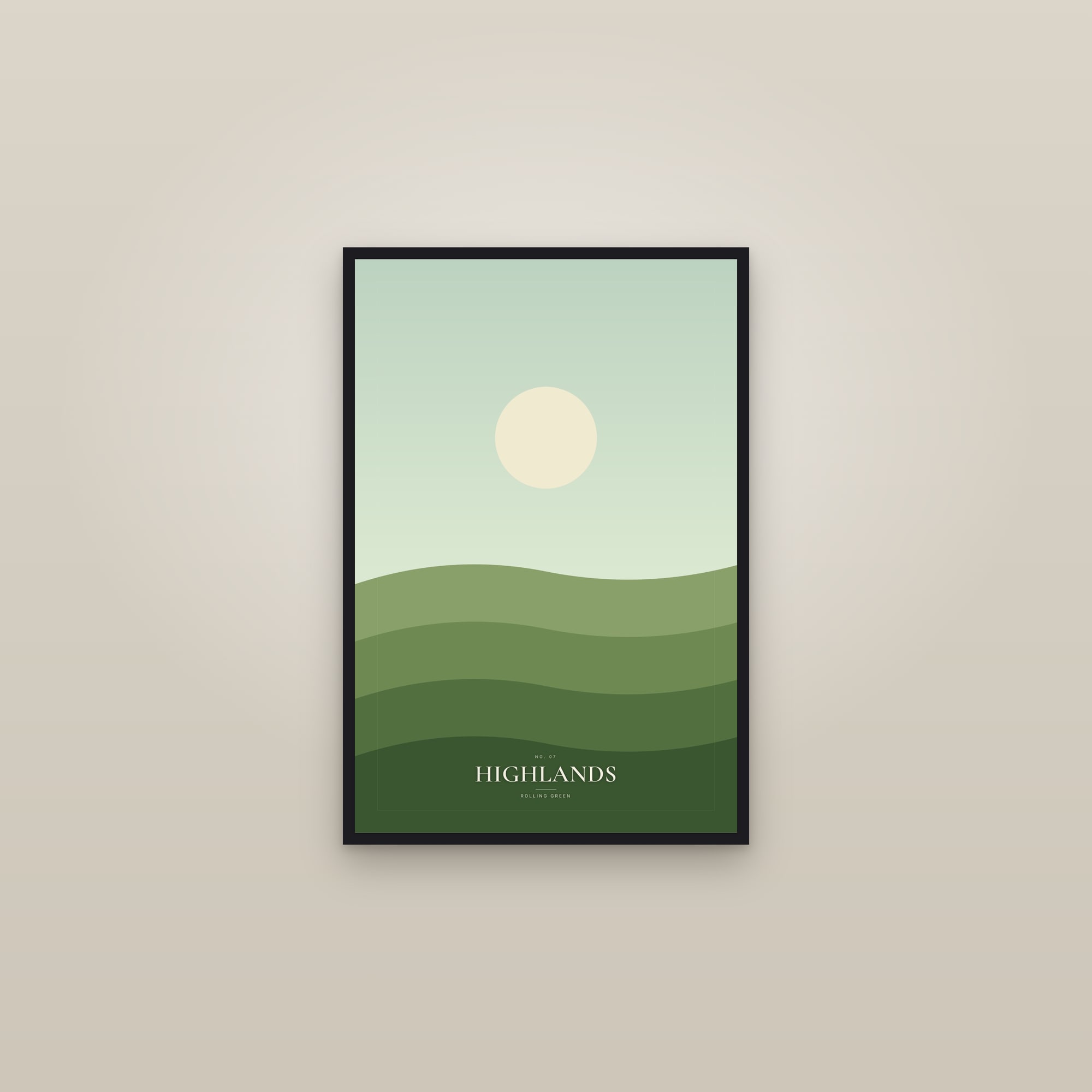 Highlands — Landscape Print — framed in a gallery setting