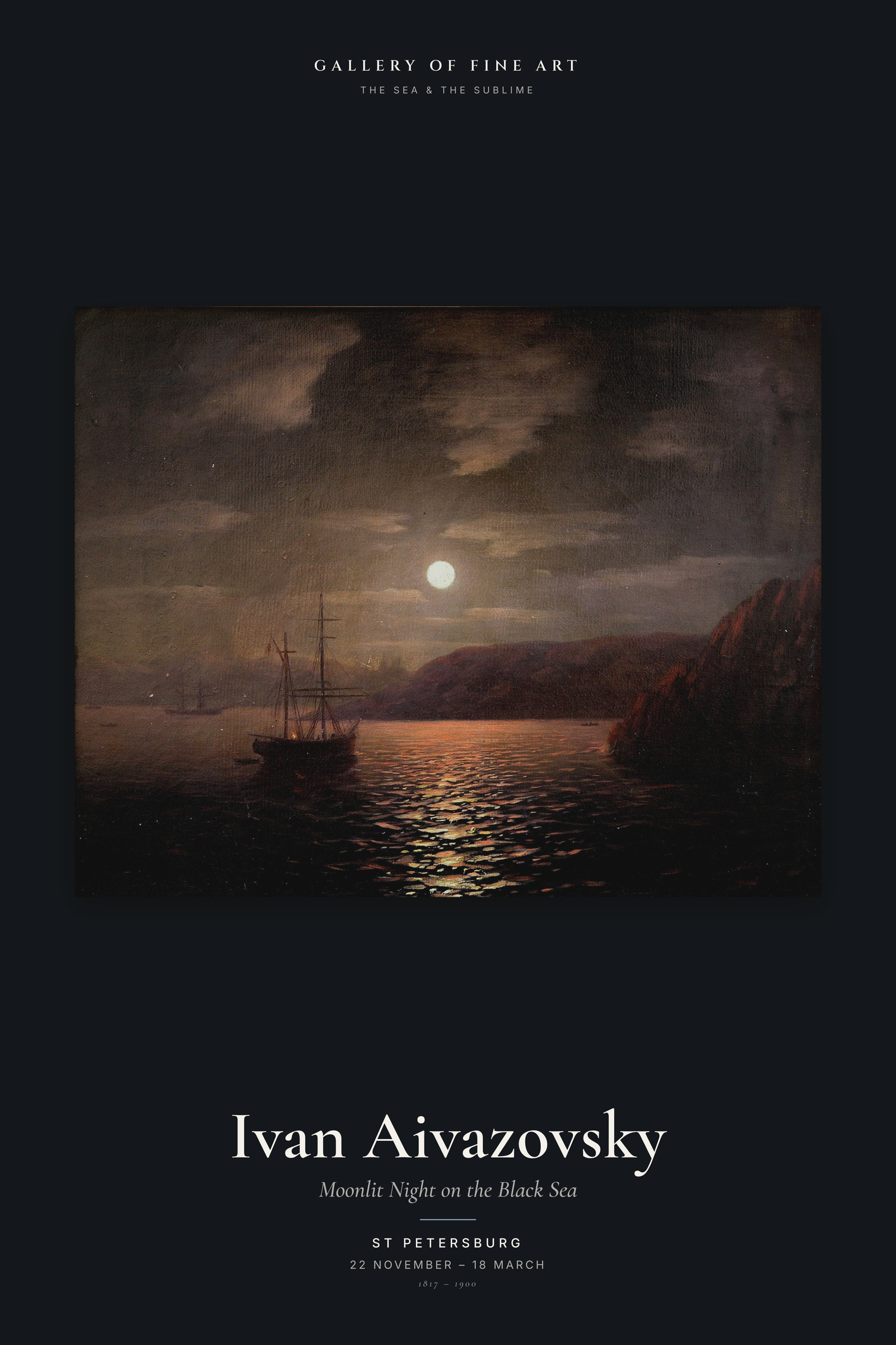 Moonlit Night on the Black Sea — Exhibition Poster