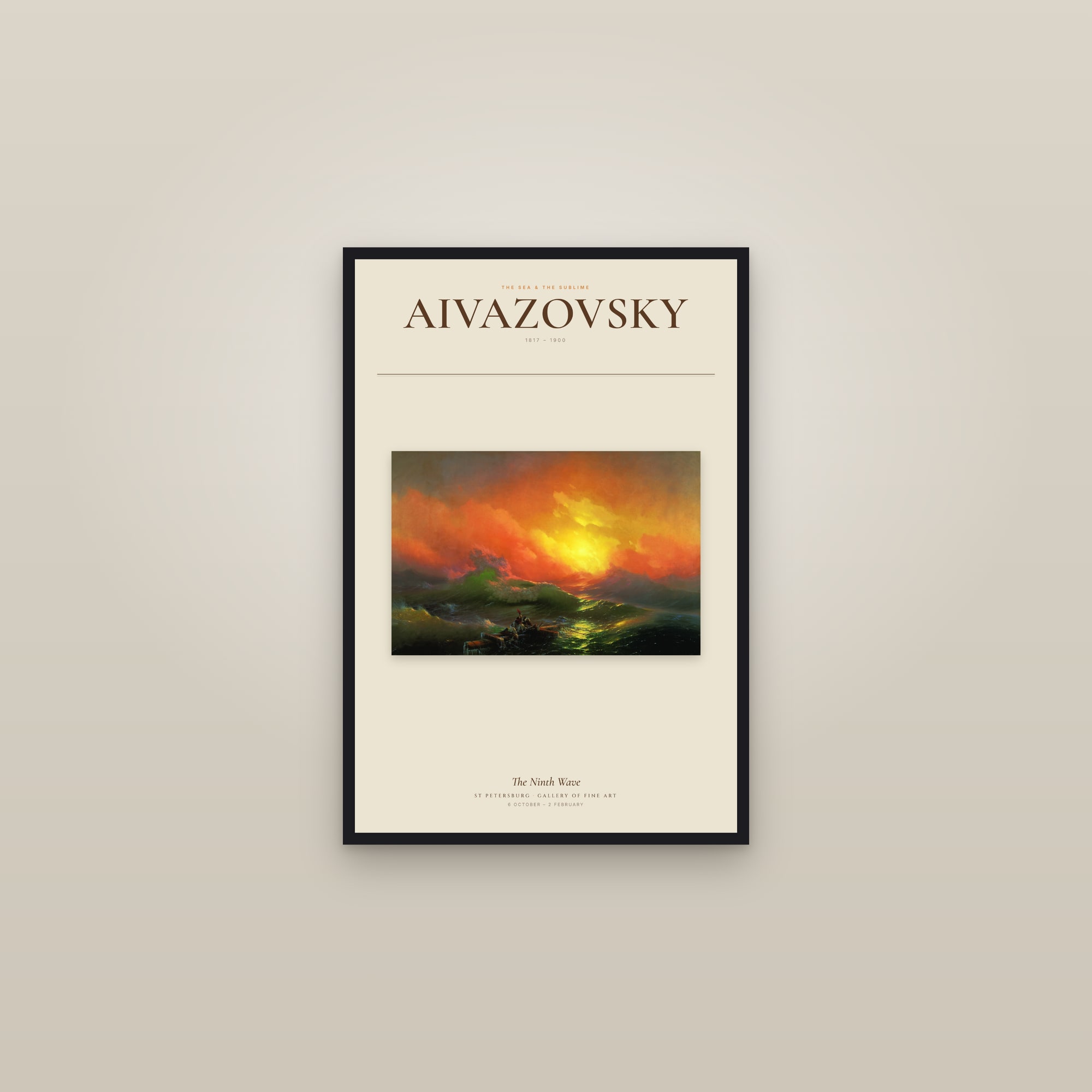 The Ninth Wave — Exhibition Poster — framed in a gallery setting