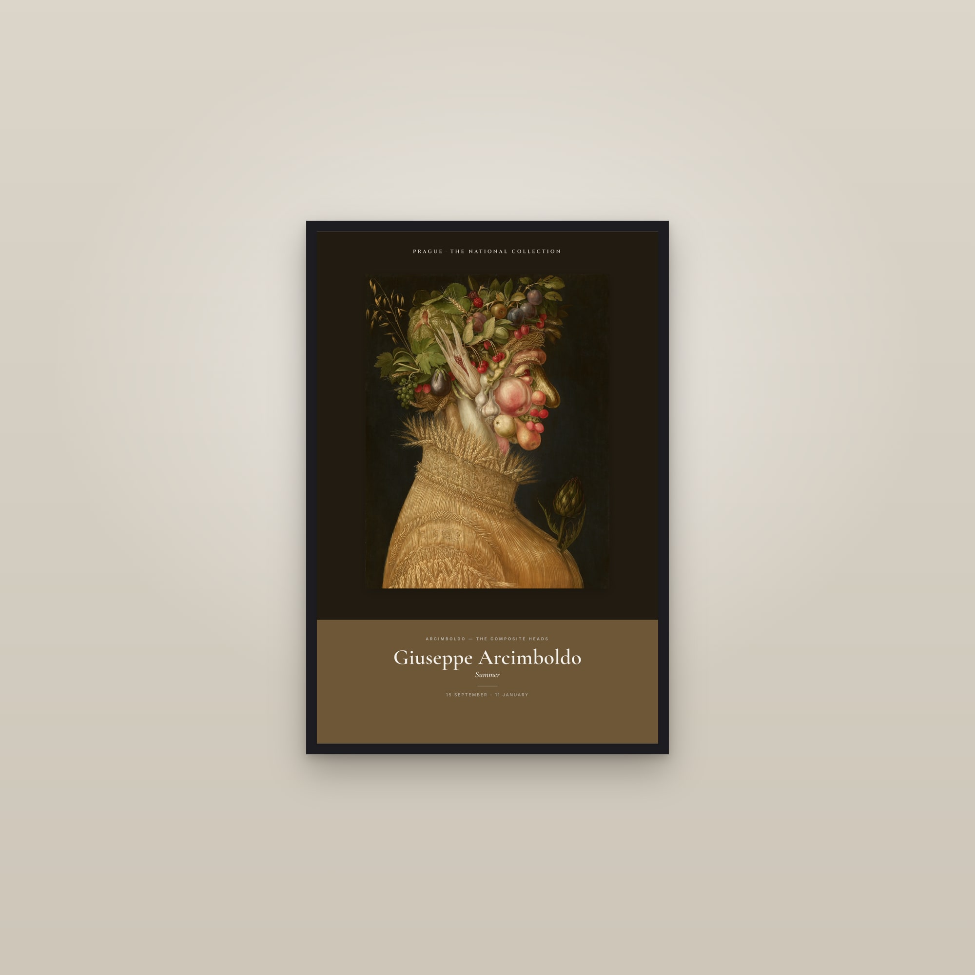 Summer — Exhibition Poster — framed in a gallery setting