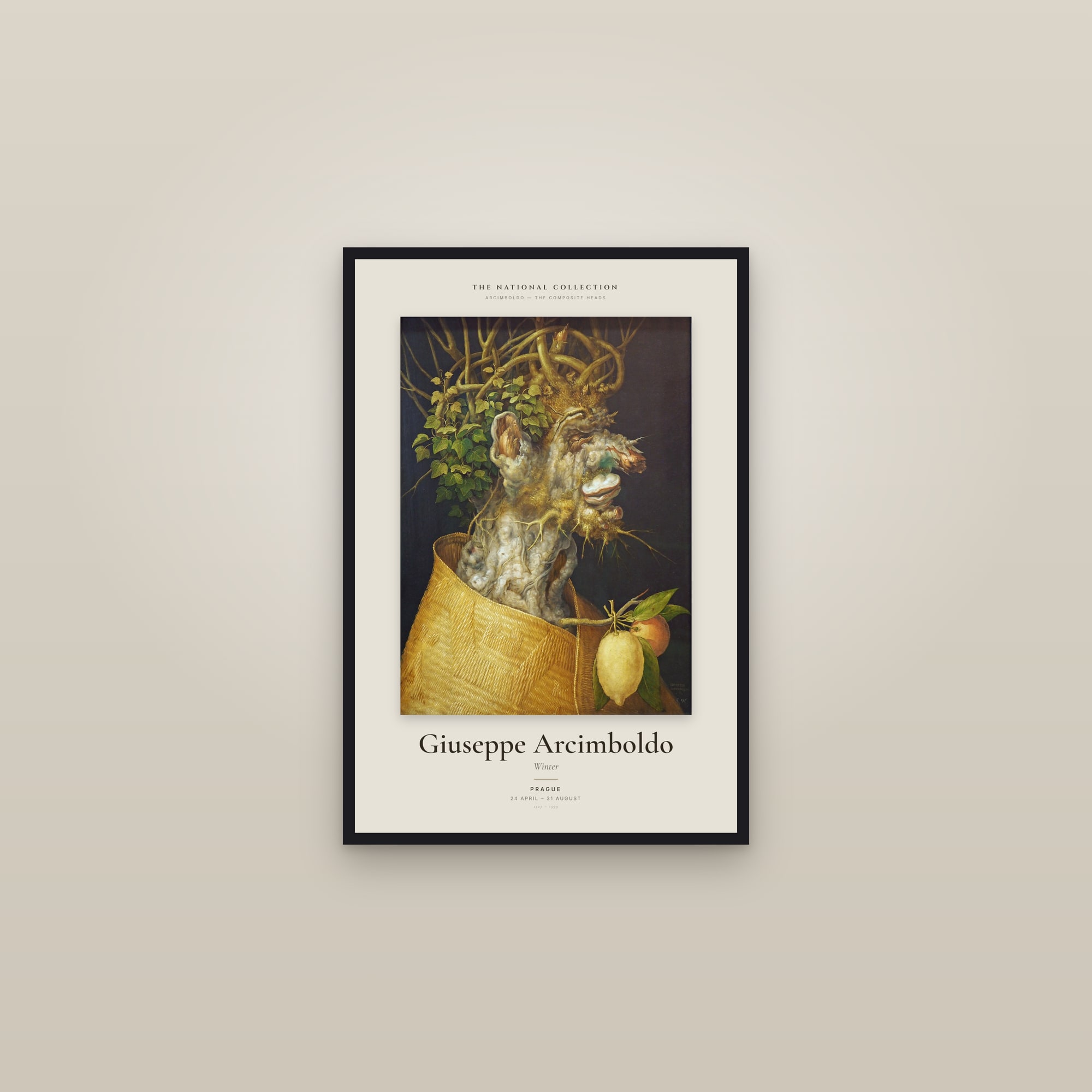 Winter — Exhibition Poster — framed in a gallery setting