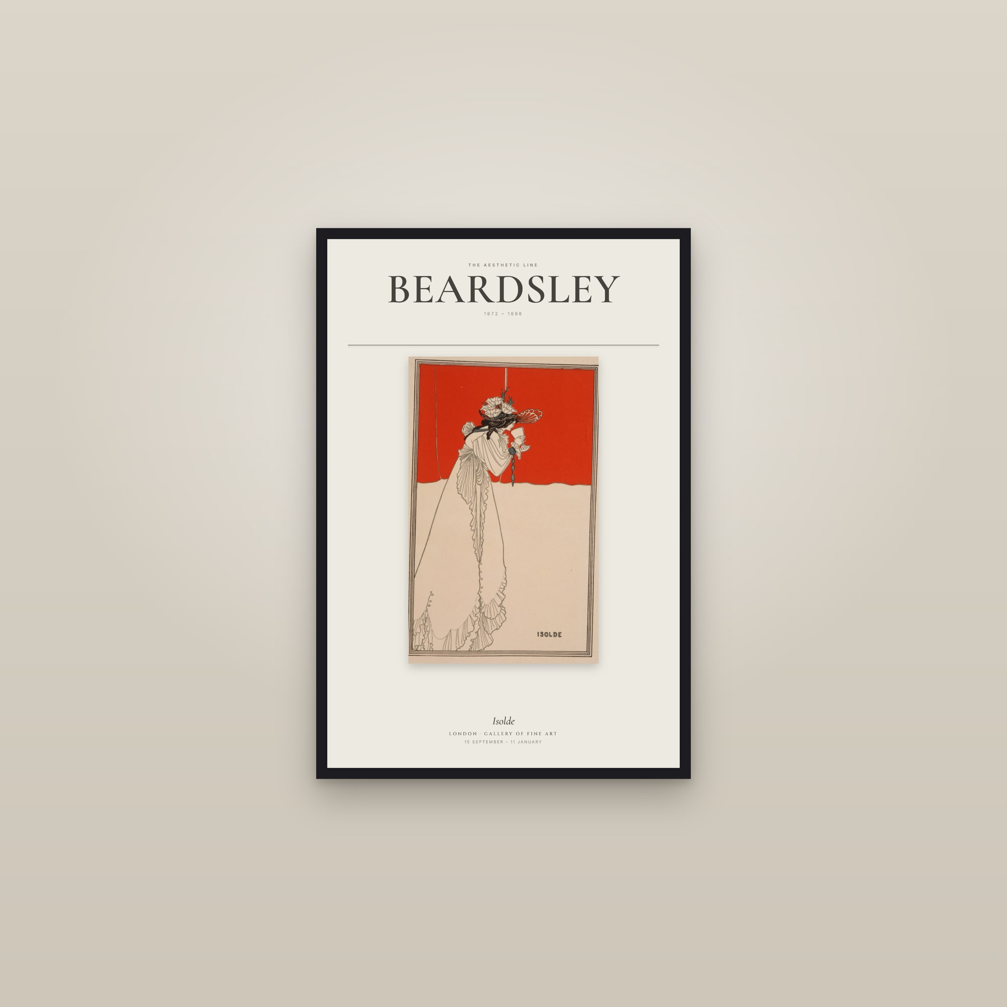 Isolde — Exhibition Poster — framed in a gallery setting