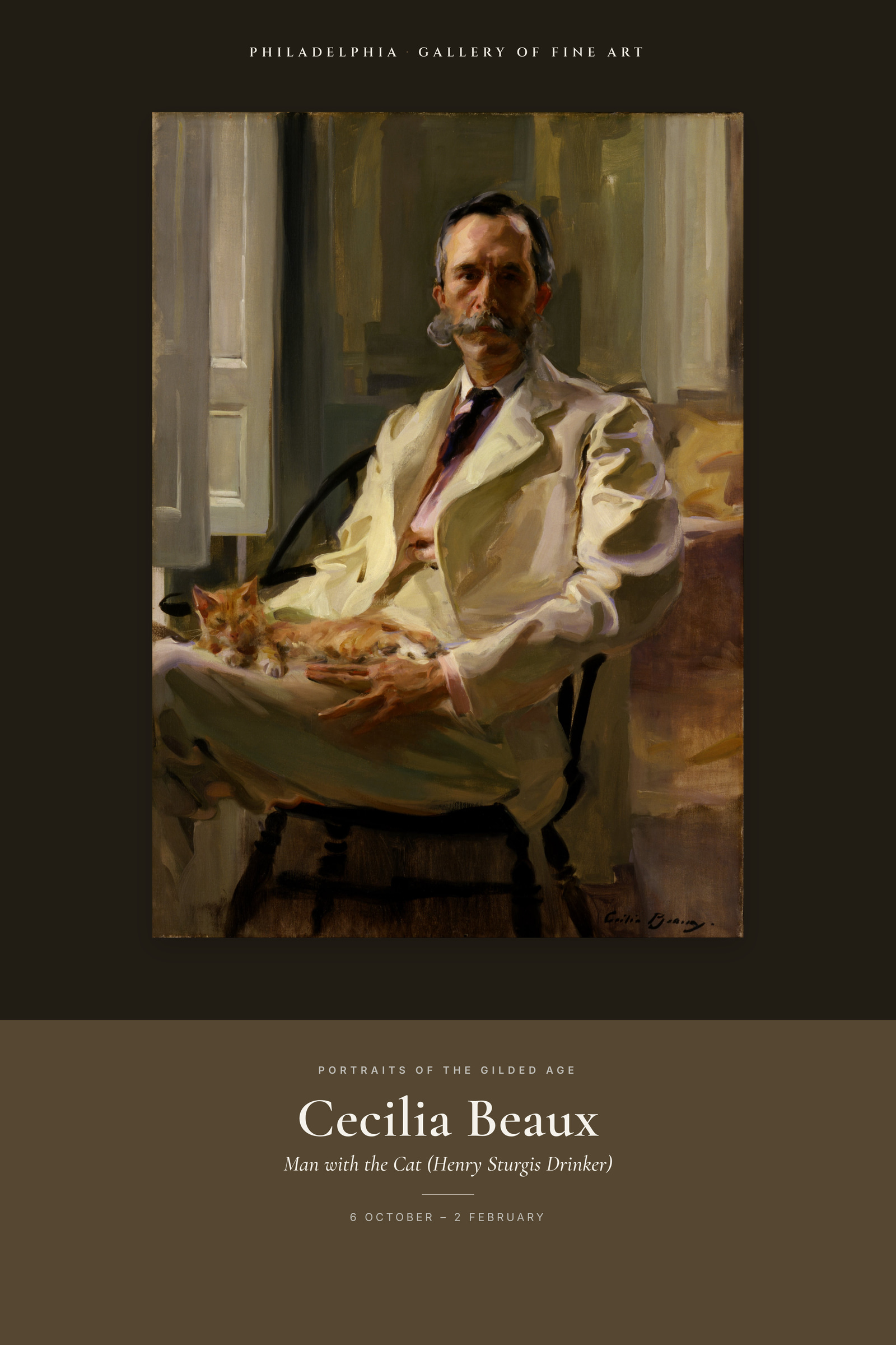 Man with the Cat (Henry Sturgis Drinker) — Exhibition Poster
