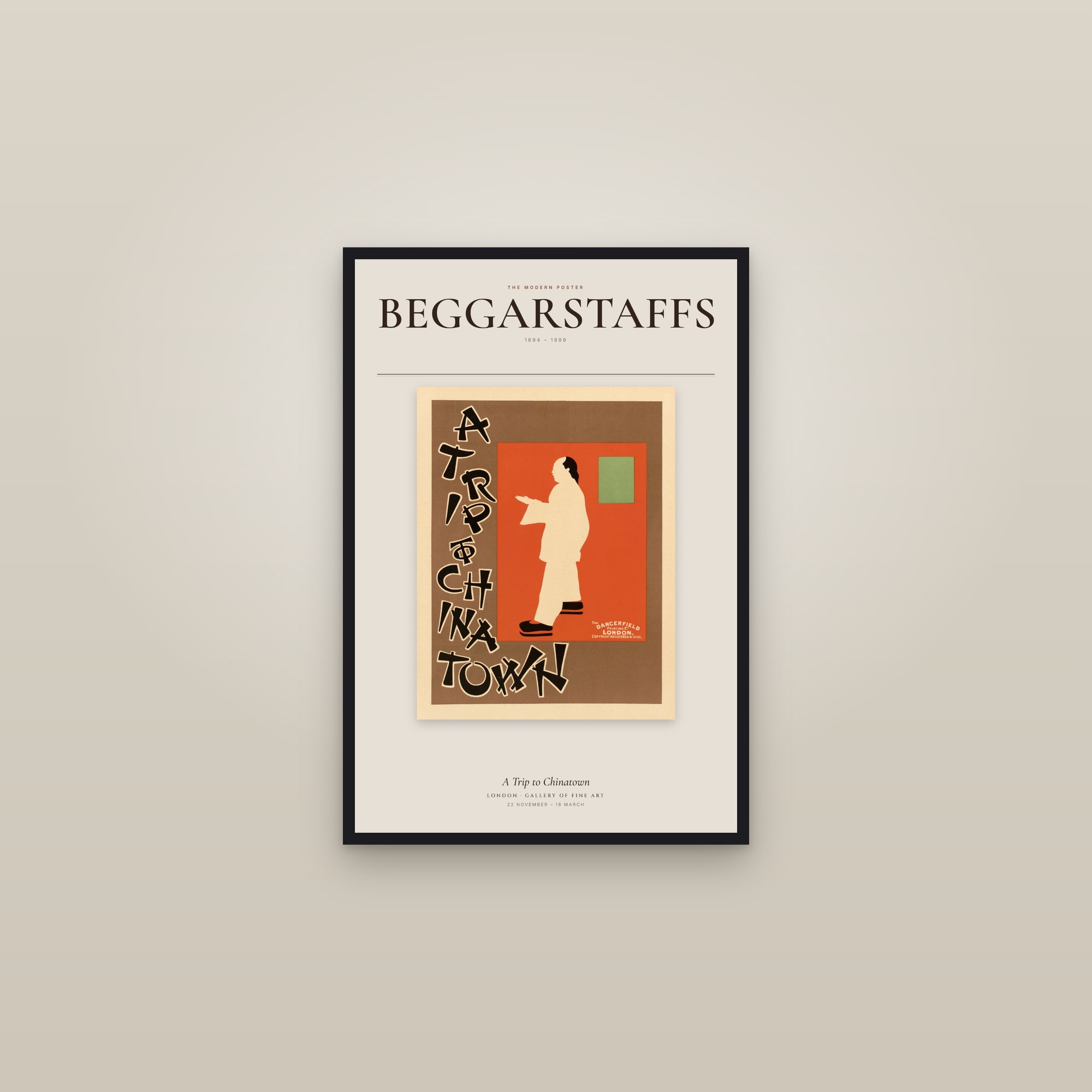 A Trip to Chinatown — Exhibition Poster — framed in a gallery setting