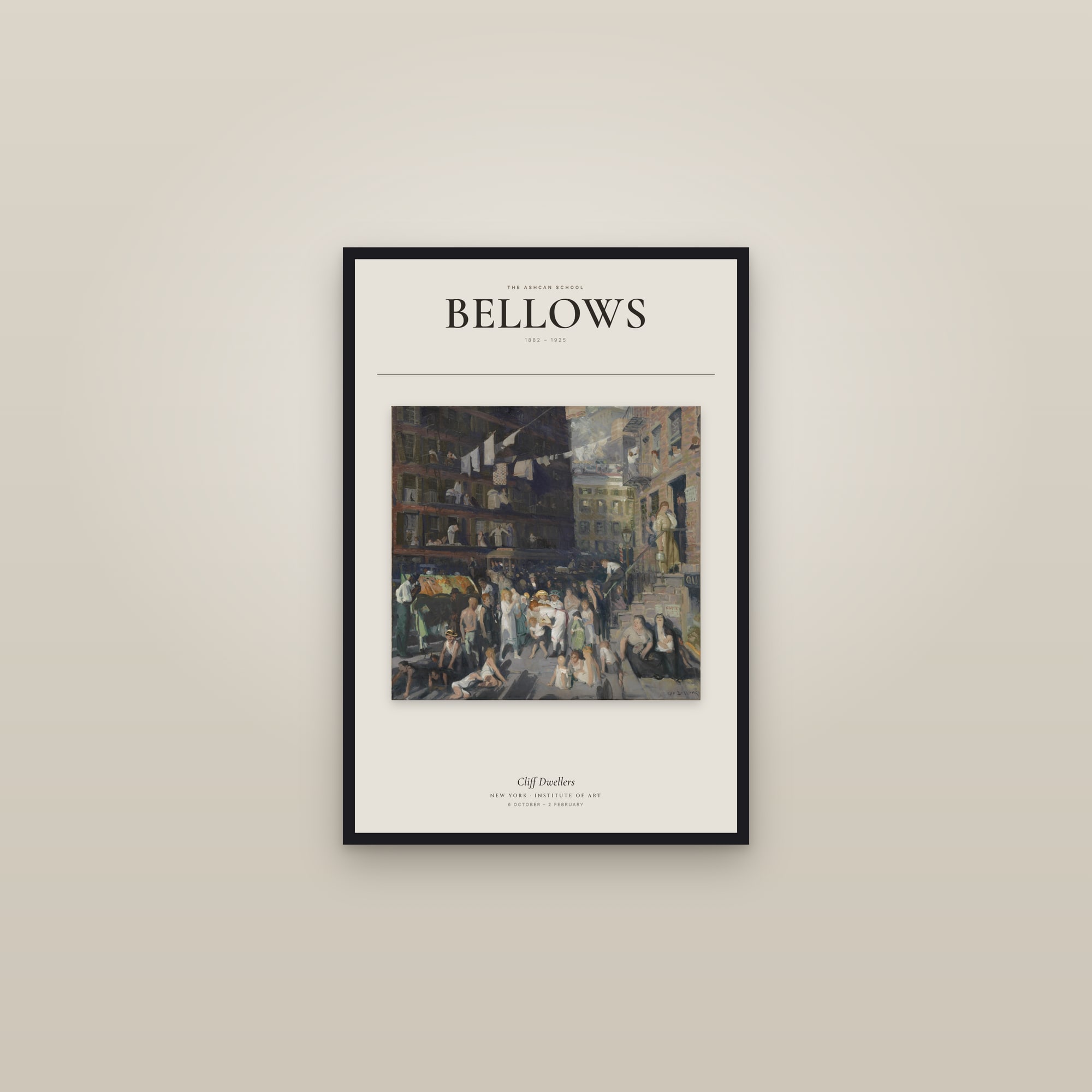 Cliff Dwellers — Exhibition Poster — framed in a gallery setting