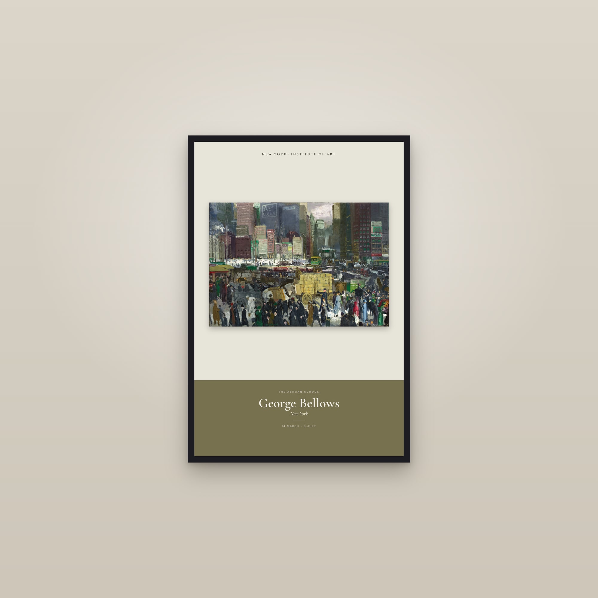 New York — Exhibition Poster — framed in a gallery setting