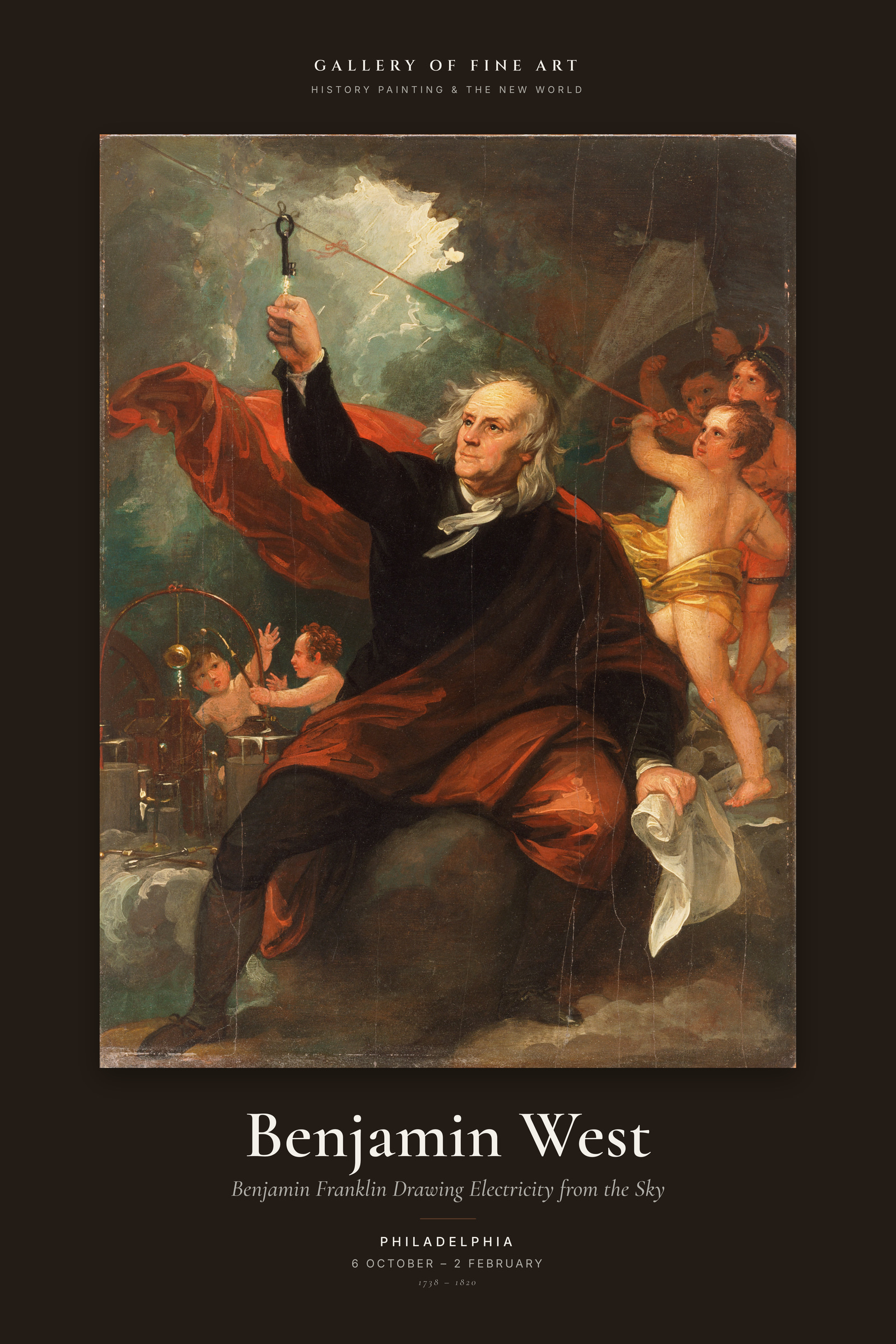 Benjamin Franklin Drawing Electricity from the Sky — Exhibition Poster
