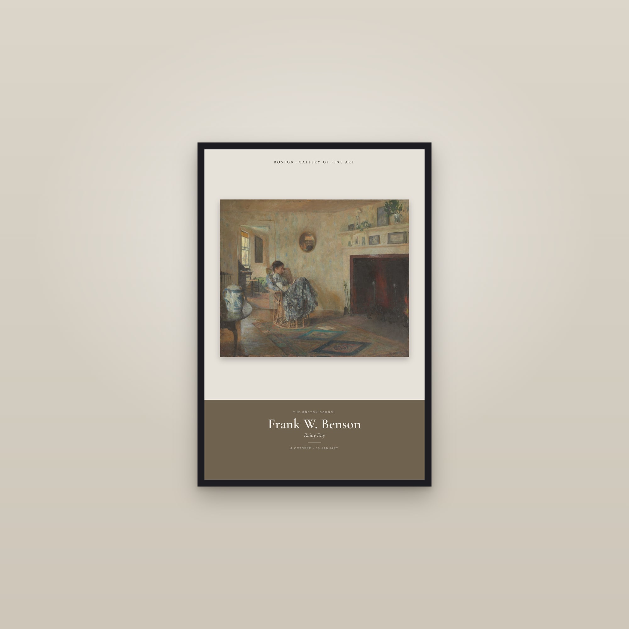 Rainy Day — Exhibition Poster — framed in a gallery setting