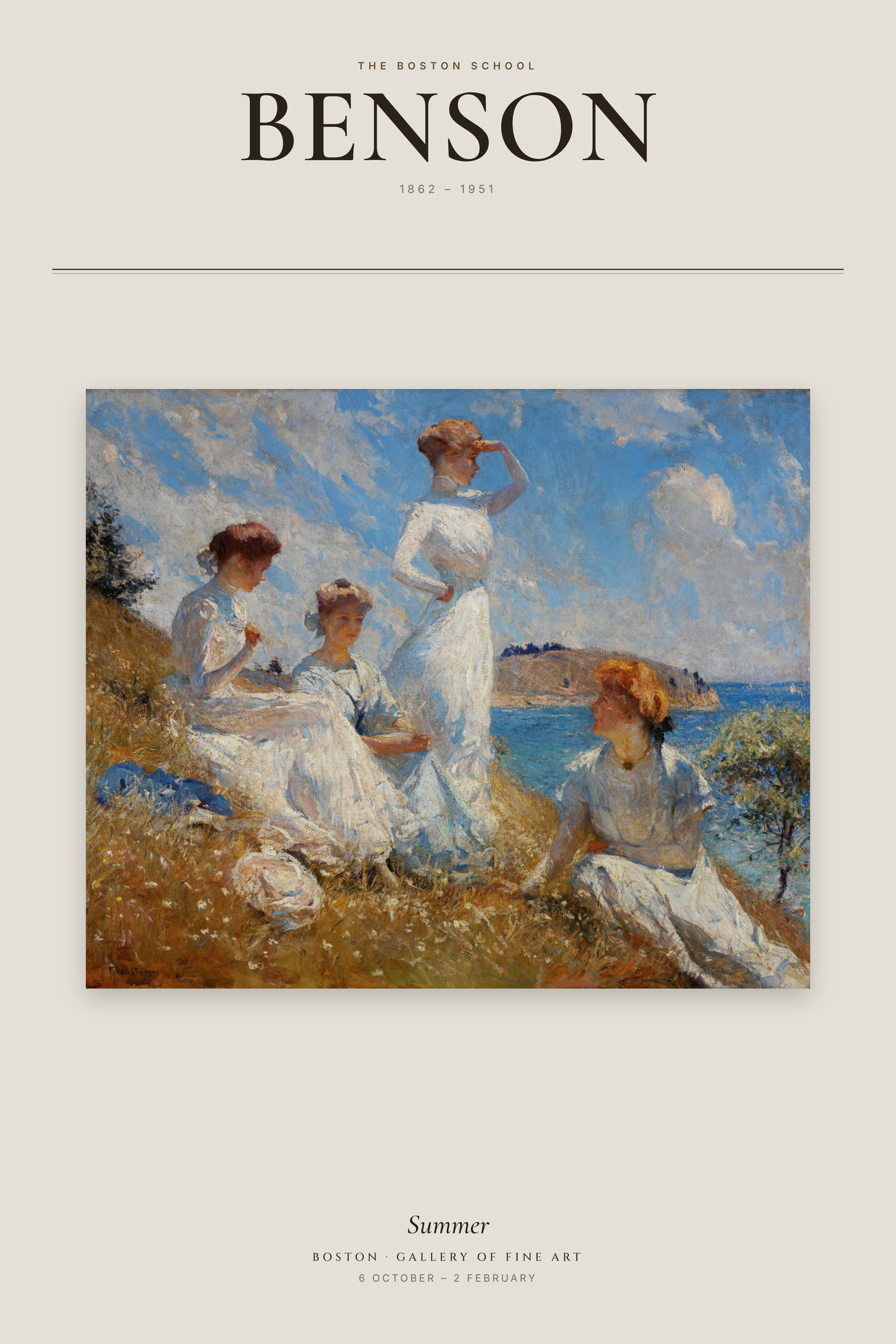 Summer (Benson, 1909) — Exhibition Poster