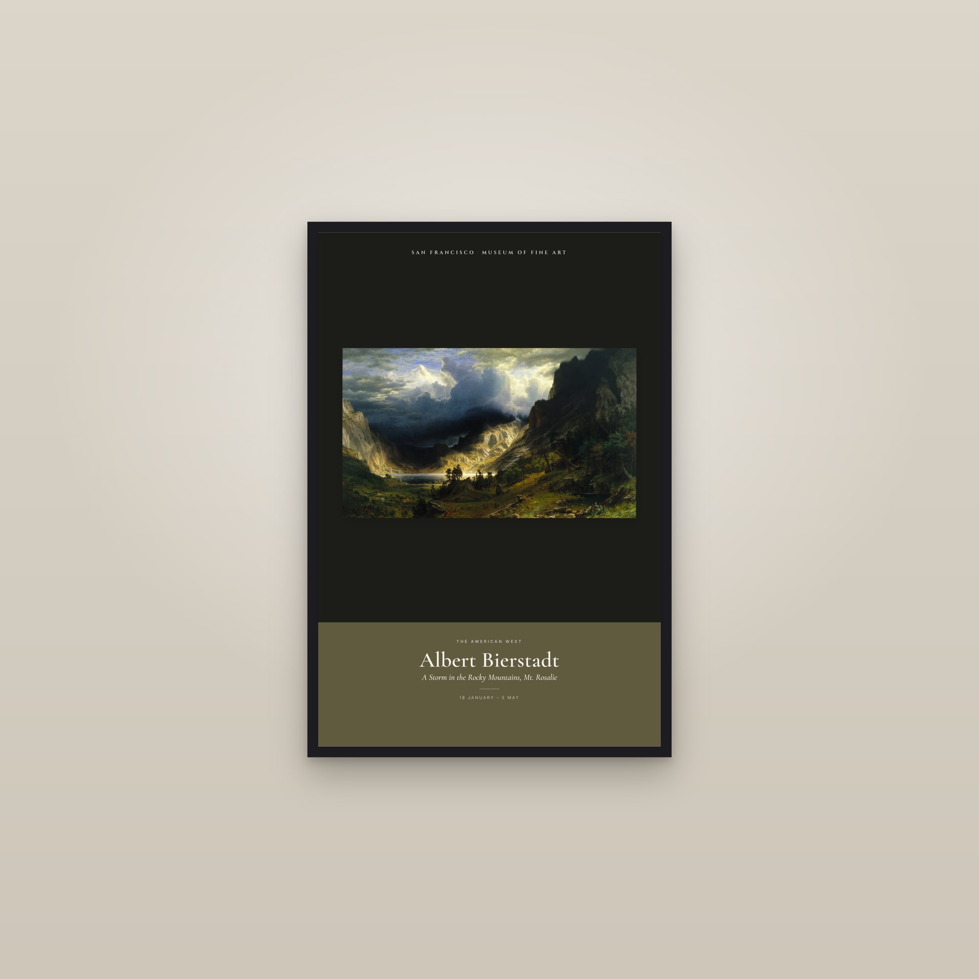 A Storm in the Rocky Mountains, Mt. Rosalie — Exhibition Poster