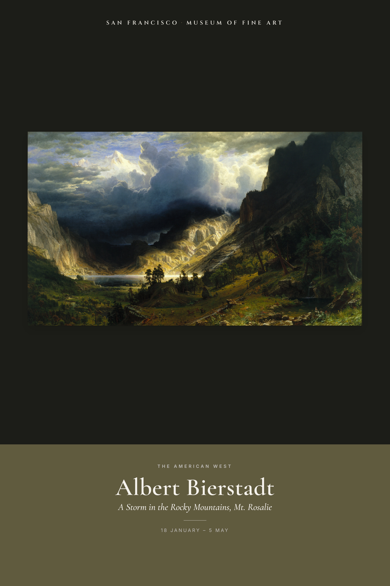 A Storm in the Rocky Mountains, Mt. Rosalie — Exhibition Poster