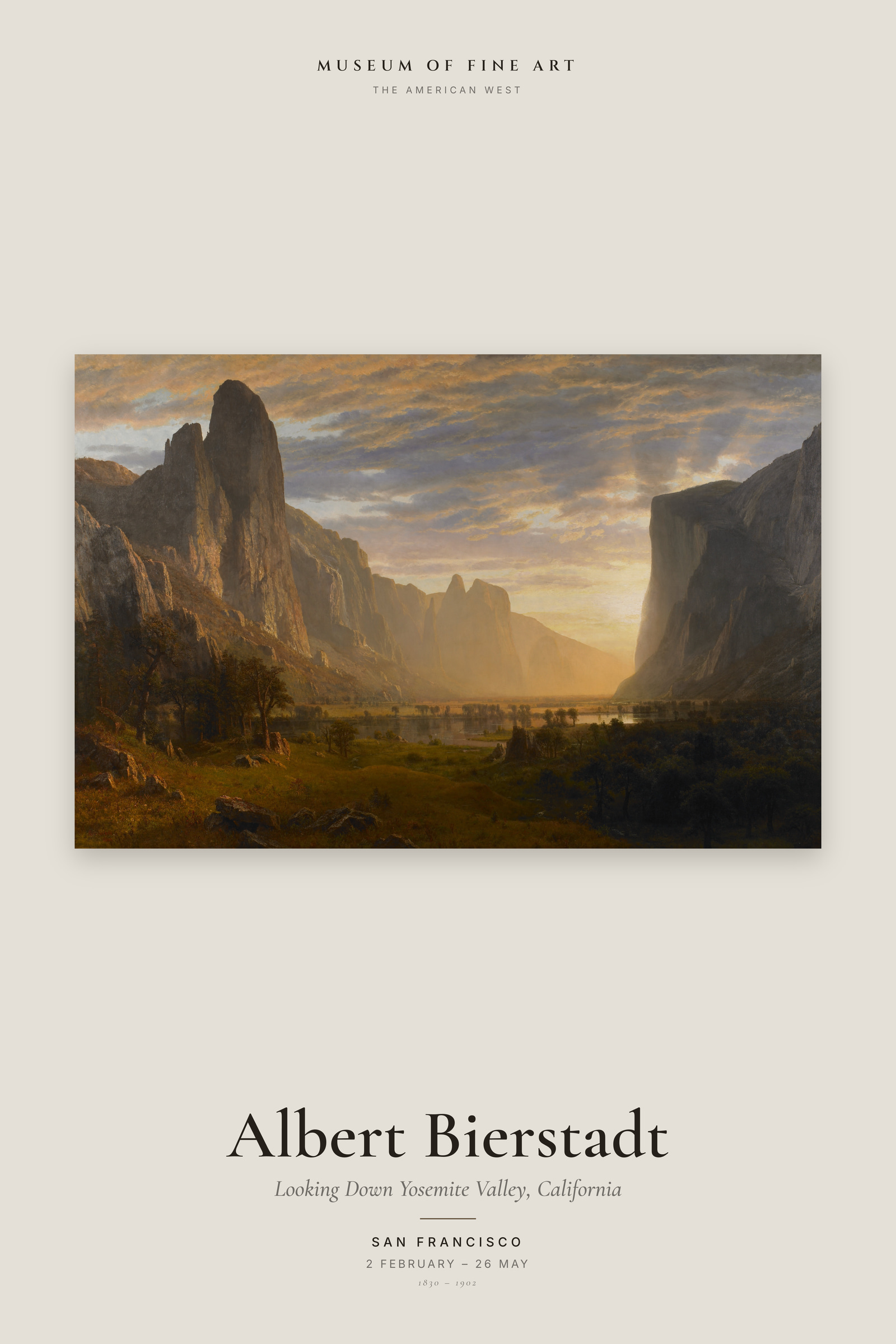 Looking Down Yosemite Valley, California — Exhibition Poster