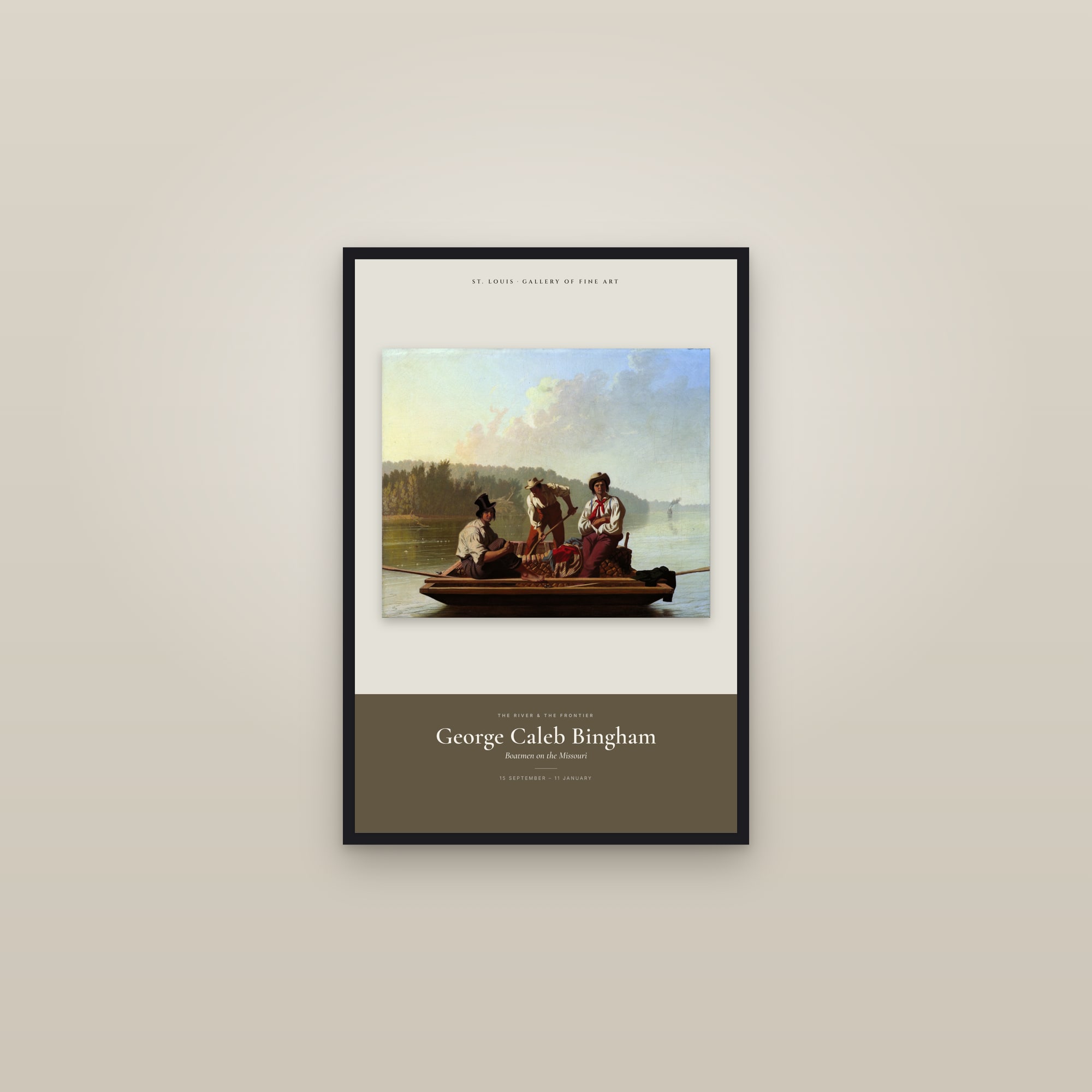 Boatmen on the Missouri — Exhibition Poster