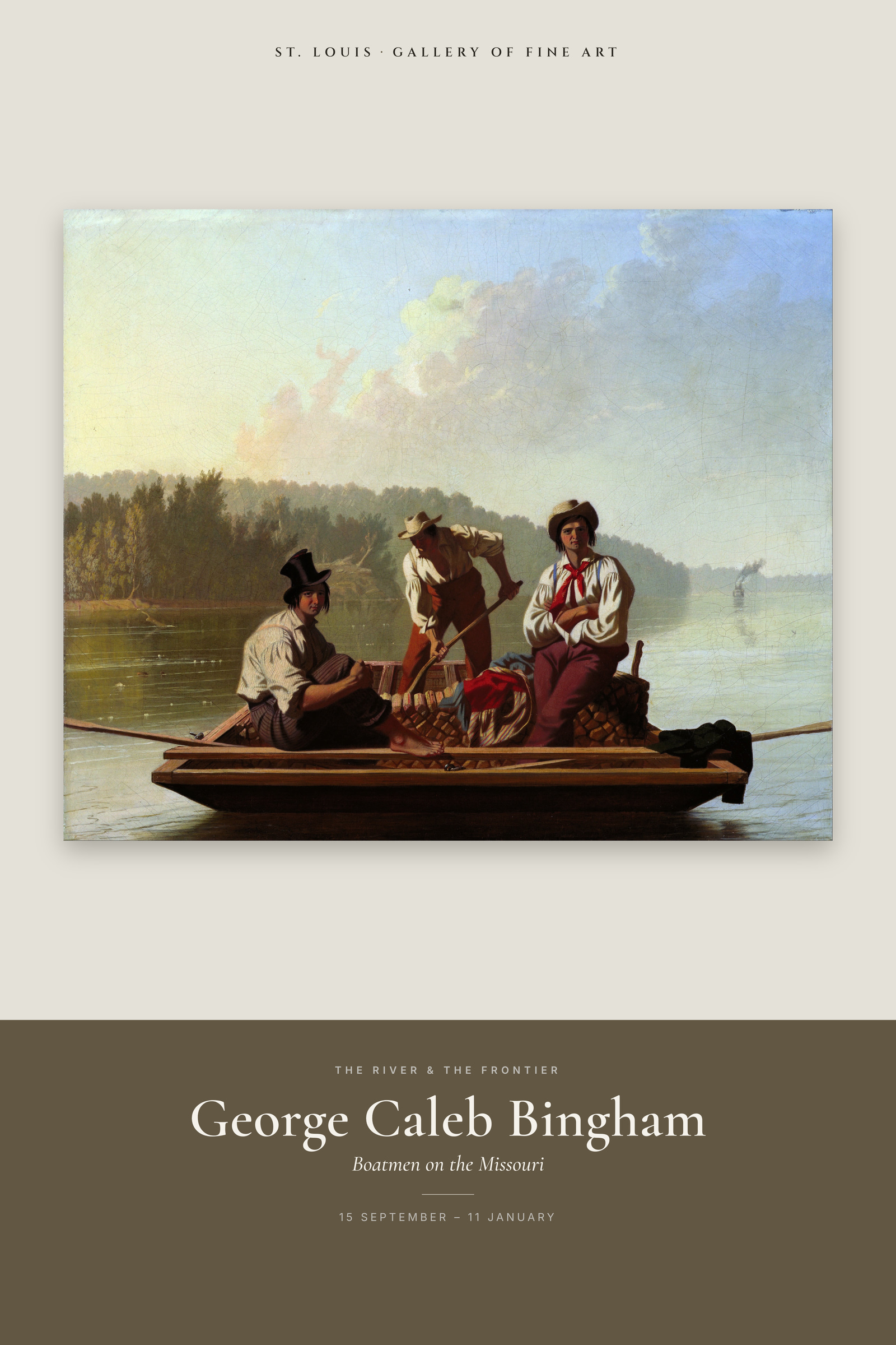 Boatmen on the Missouri — Exhibition Poster