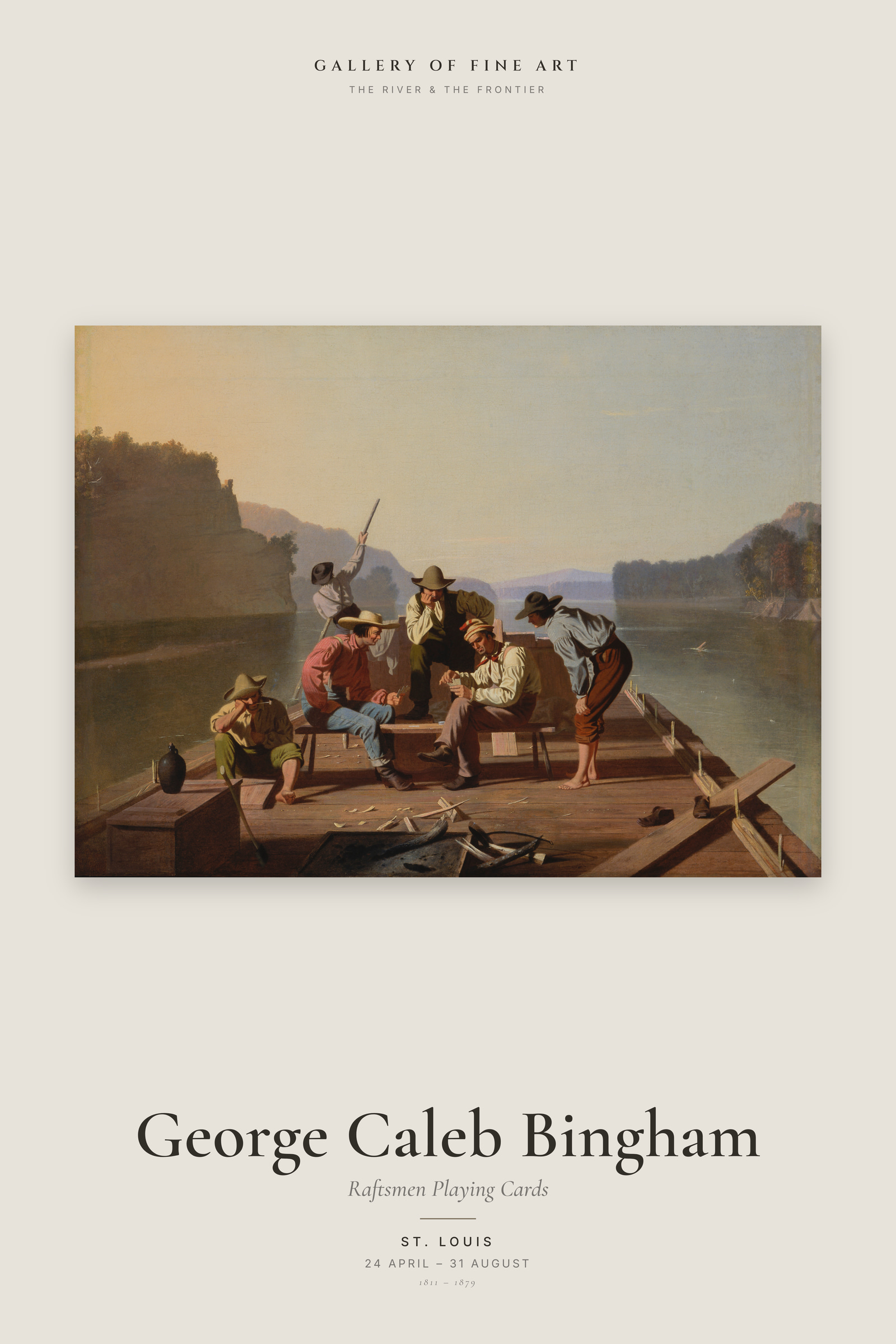 Raftsmen Playing Cards — Exhibition Poster