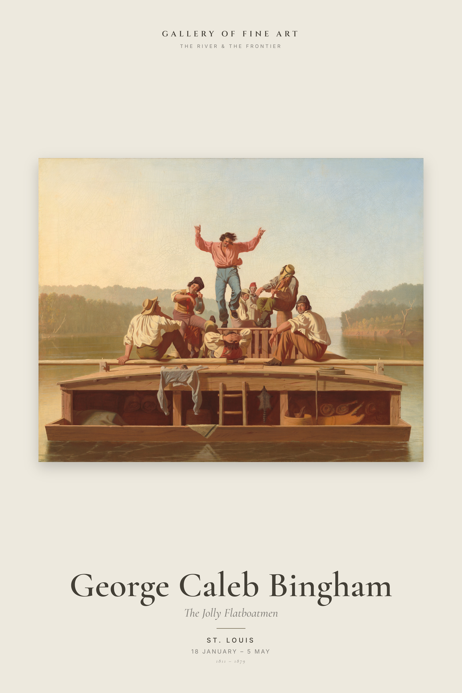 The Jolly Flatboatmen — Exhibition Poster