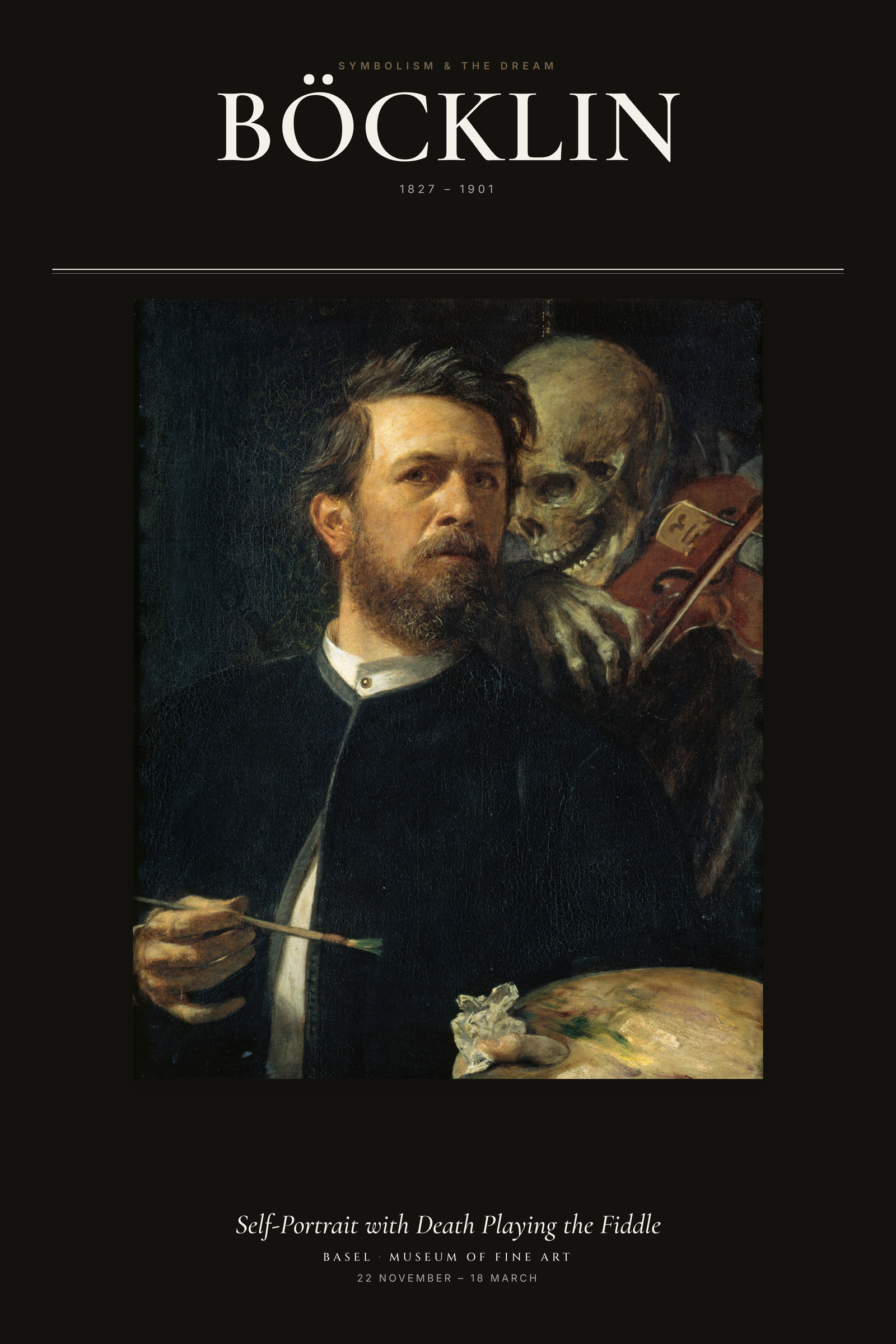 Self-Portrait with Death Playing the Fiddle — Exhibition Poster