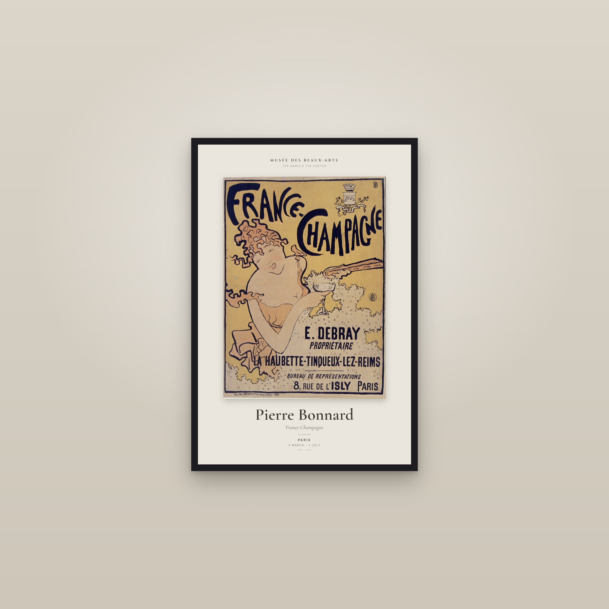 France-Champagne — Exhibition Poster — framed in a gallery setting