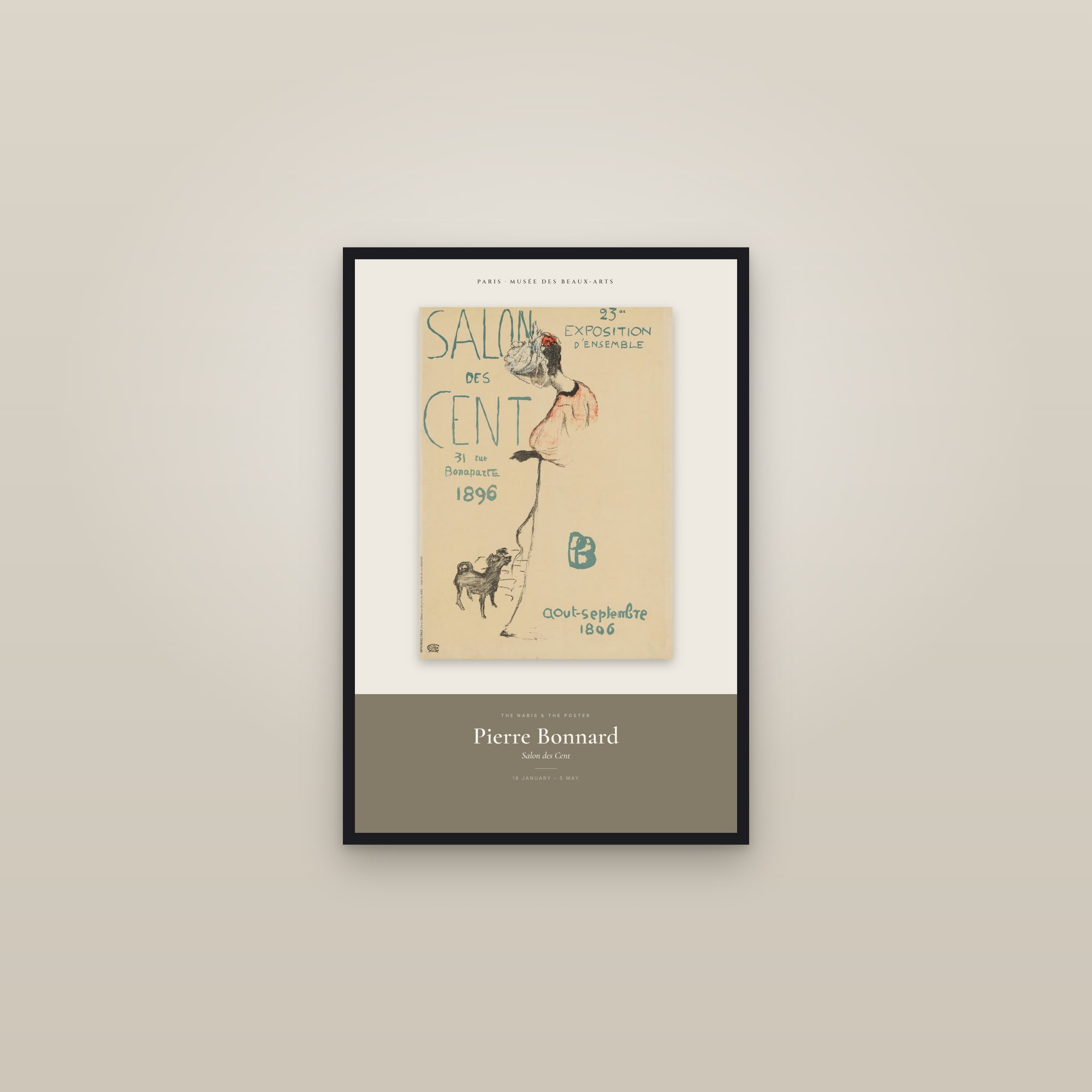 Salon des Cent — Exhibition Poster — framed in a gallery setting