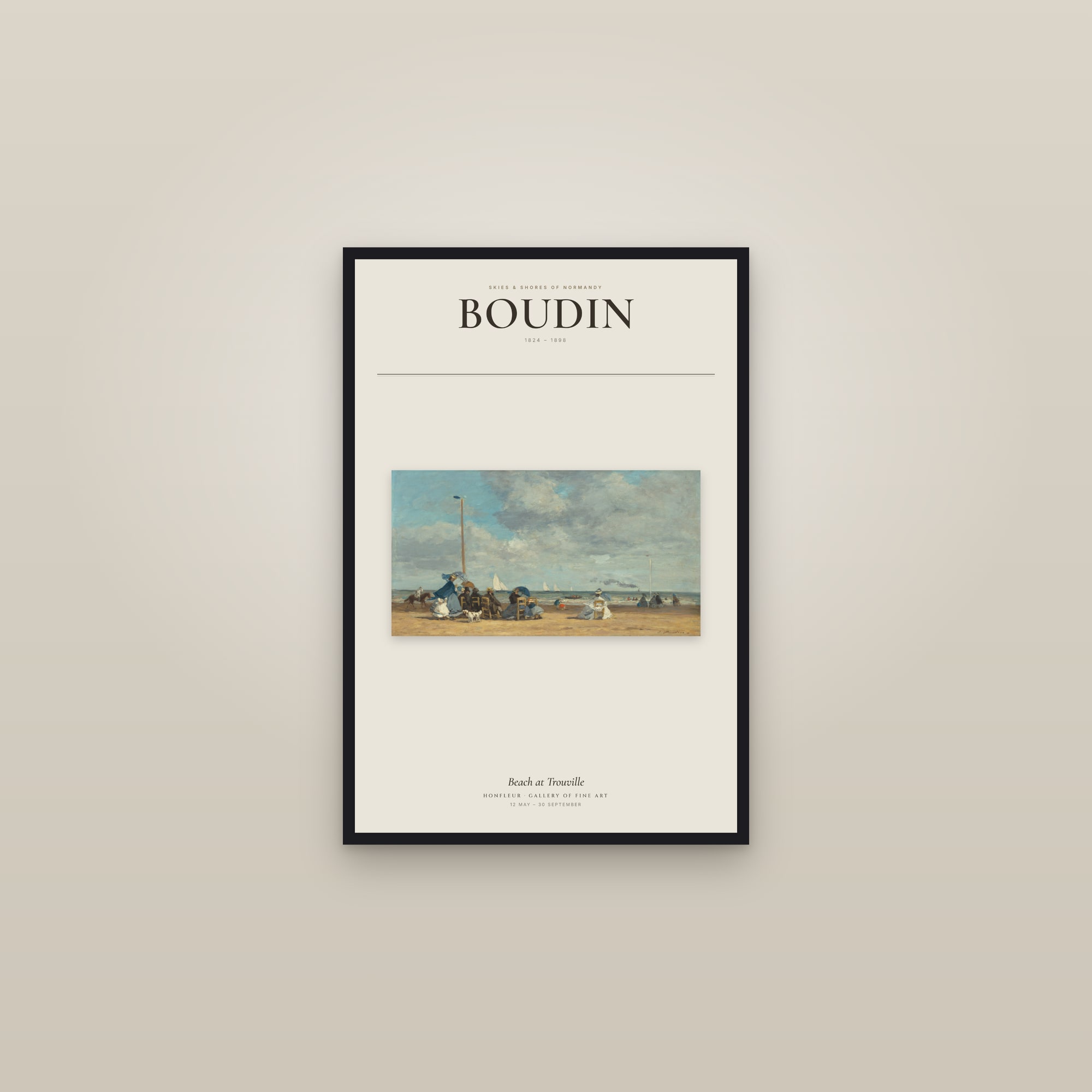 Beach at Trouville — Exhibition Poster