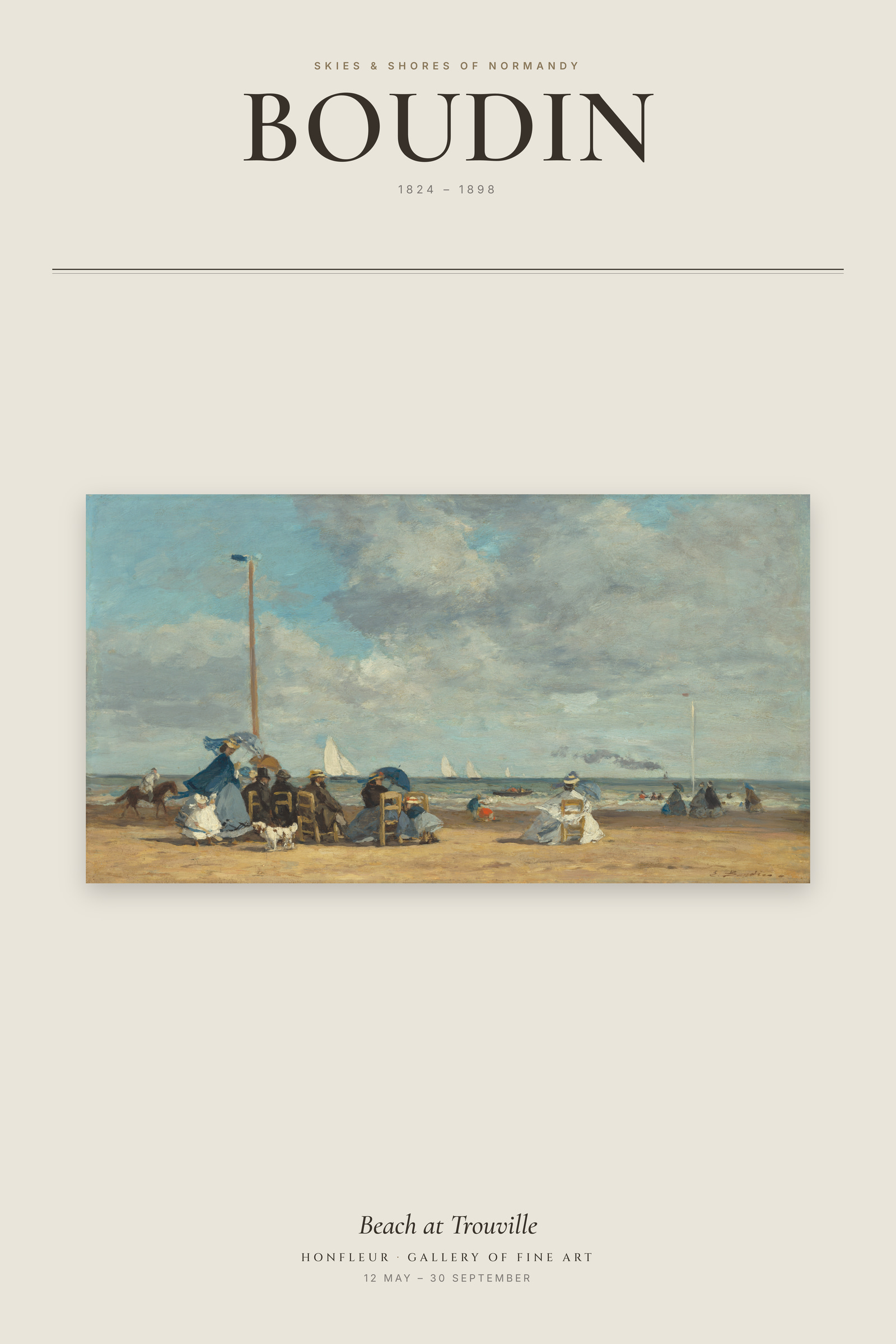 Beach at Trouville — Exhibition Poster