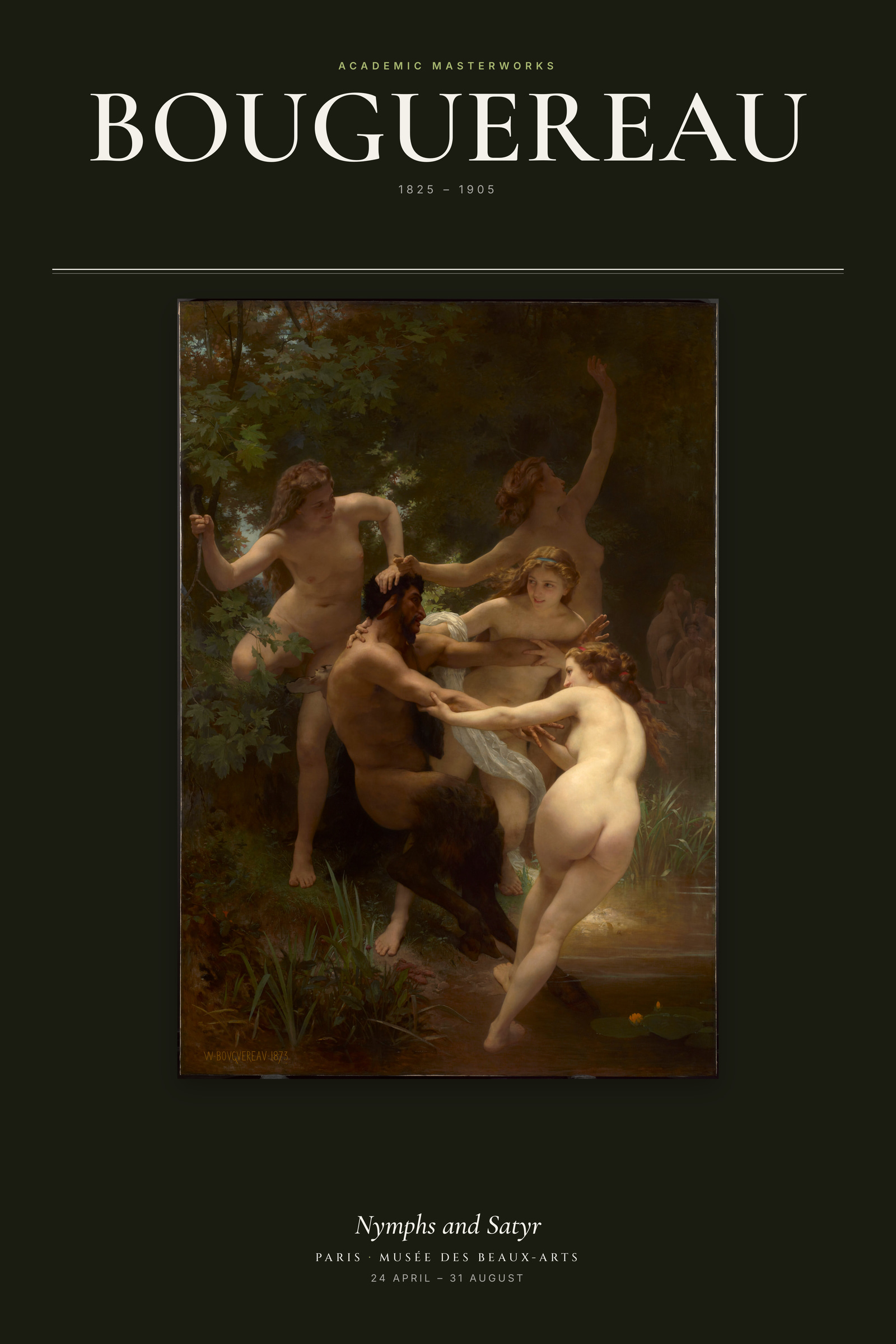 Nymphs and Satyr — Exhibition Poster
