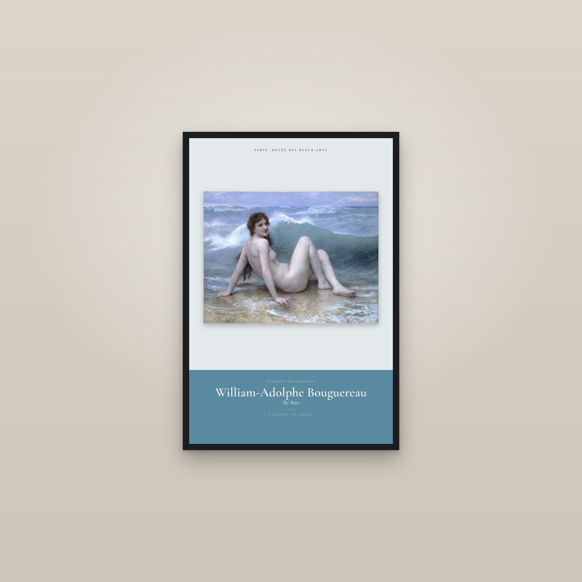 The Wave — Exhibition Poster — framed in a gallery setting