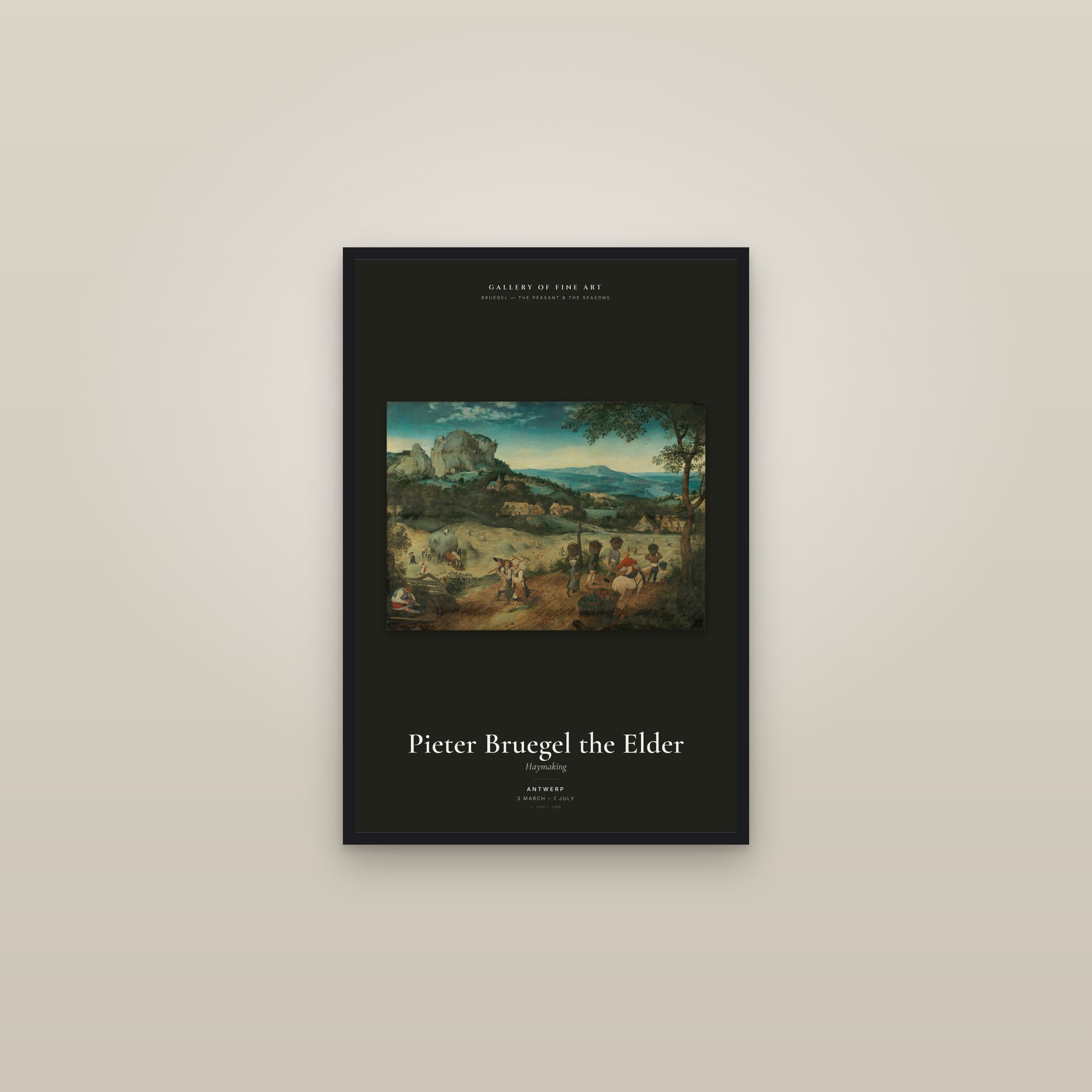 Haymaking — Exhibition Poster — framed in a gallery setting