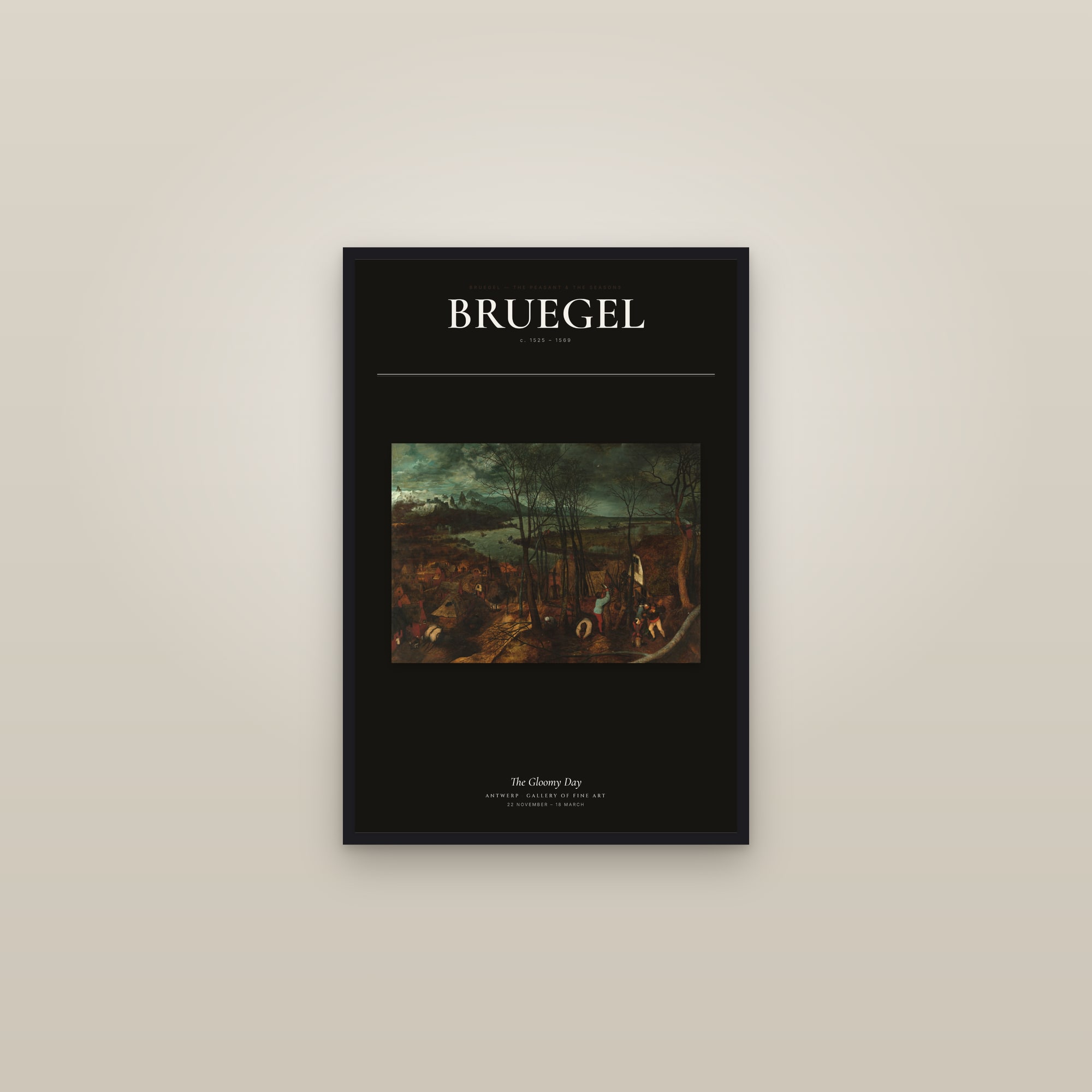 The Gloomy Day — Exhibition Poster — framed in a gallery setting
