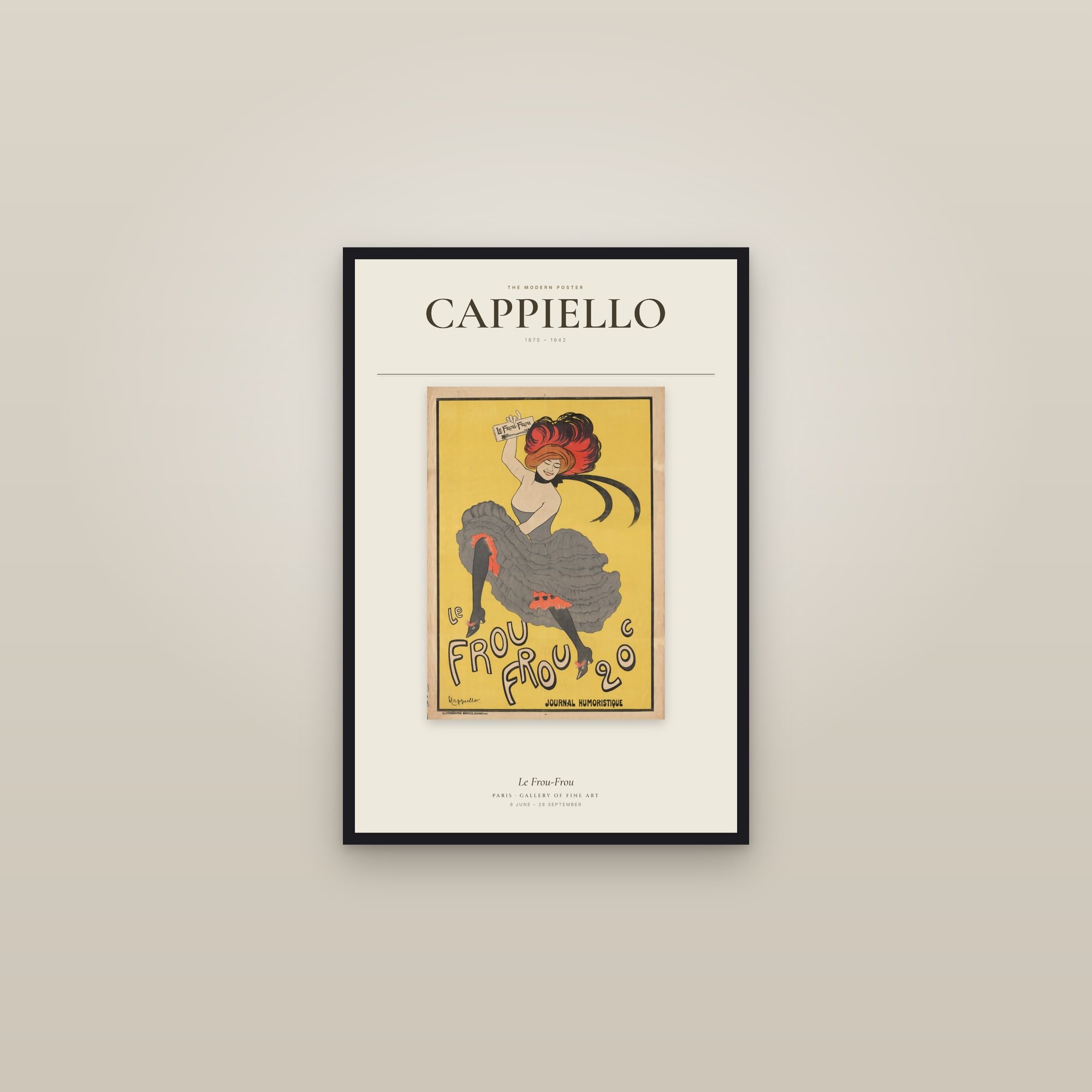 Le Frou-Frou — Exhibition Poster — framed in a gallery setting
