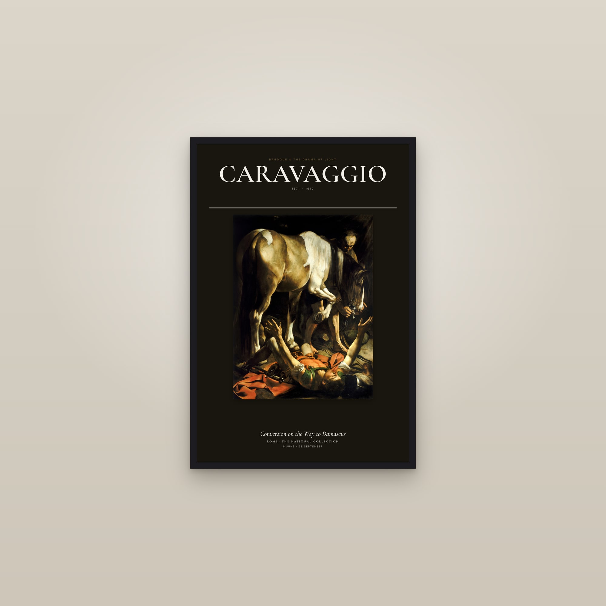 Conversion on the Way to Damascus — Exhibition Poster — framed in a gallery setting