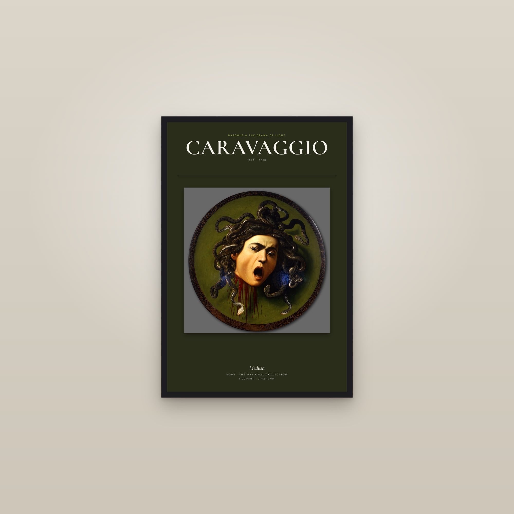 Medusa — Exhibition Poster — framed in a gallery setting