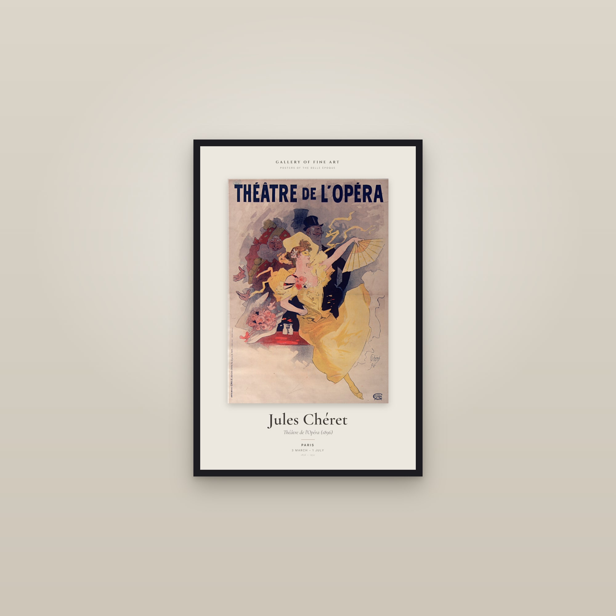 Théâtre de l'Opéra (1896) — Exhibition Poster — framed in a gallery setting