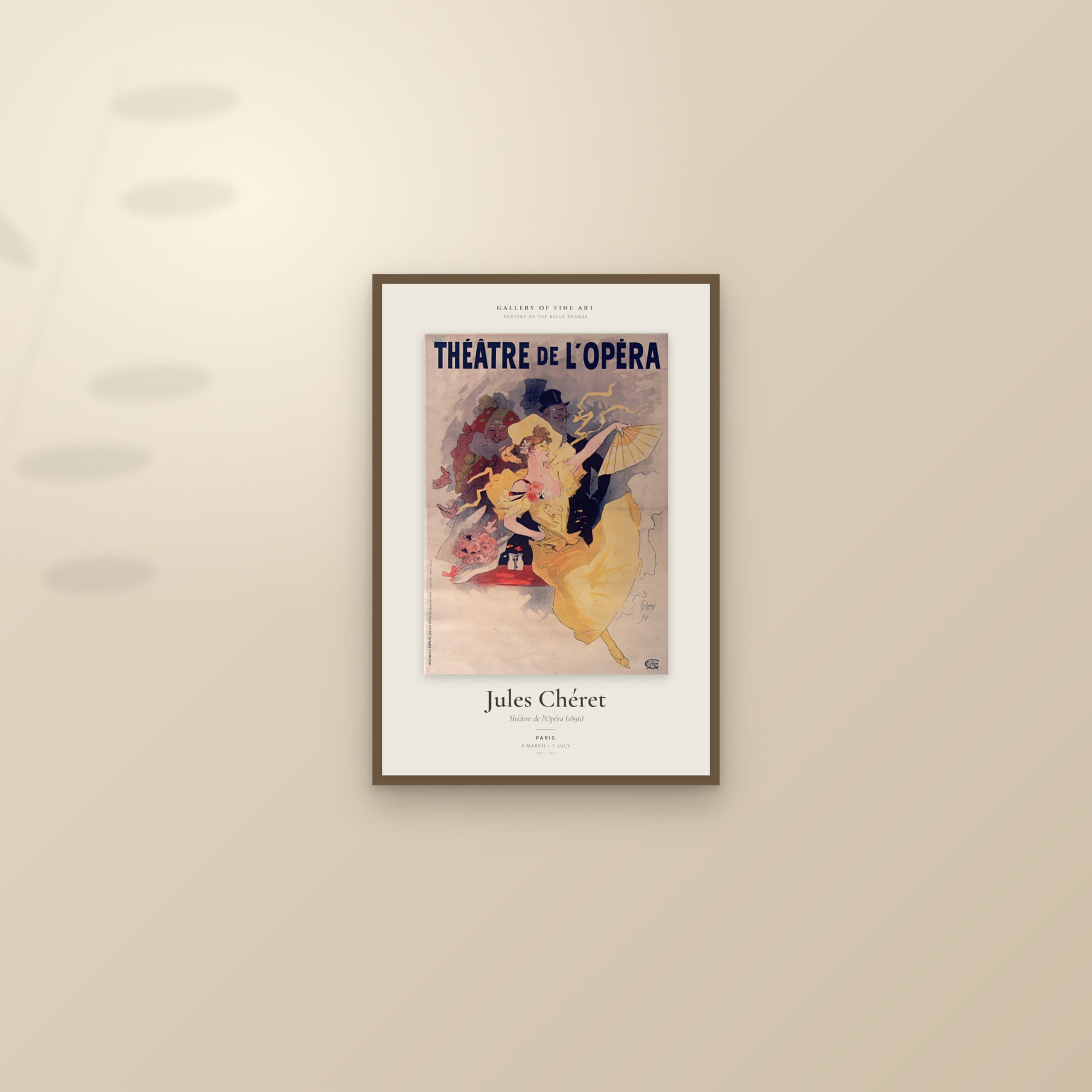 Théâtre de l'Opéra (1896) — Exhibition Poster — framed and styled on a sunlit wall