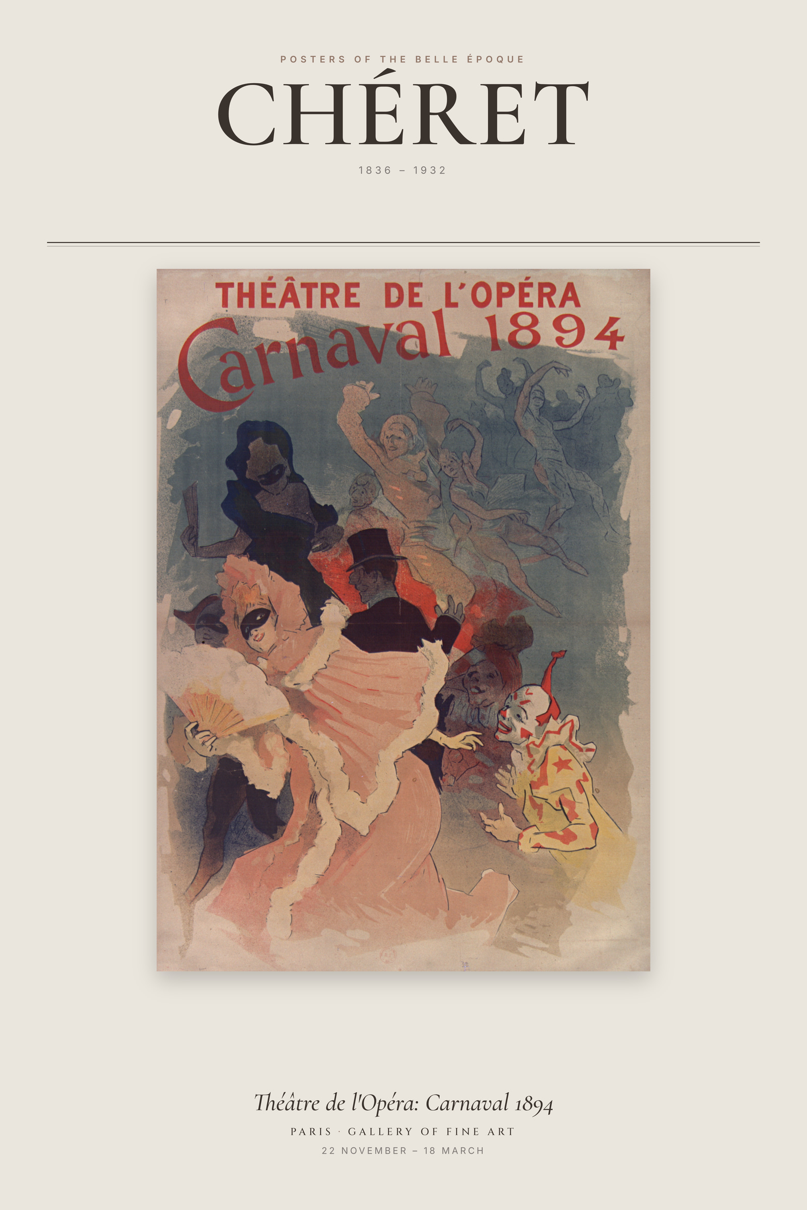 Théâtre de l'Opéra: Carnaval 1894 — Exhibition Poster