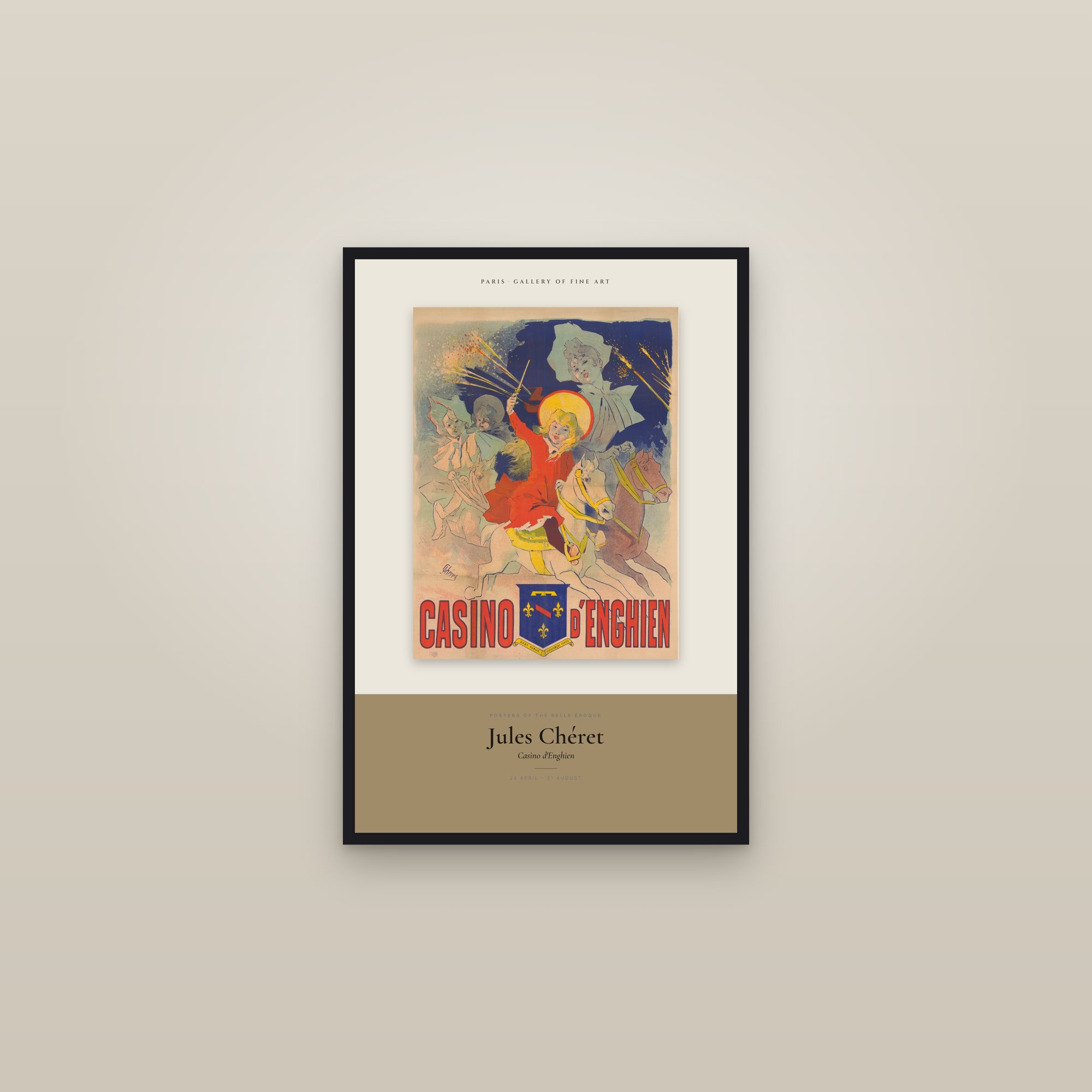 Casino d'Enghien — Exhibition Poster — framed in a gallery setting