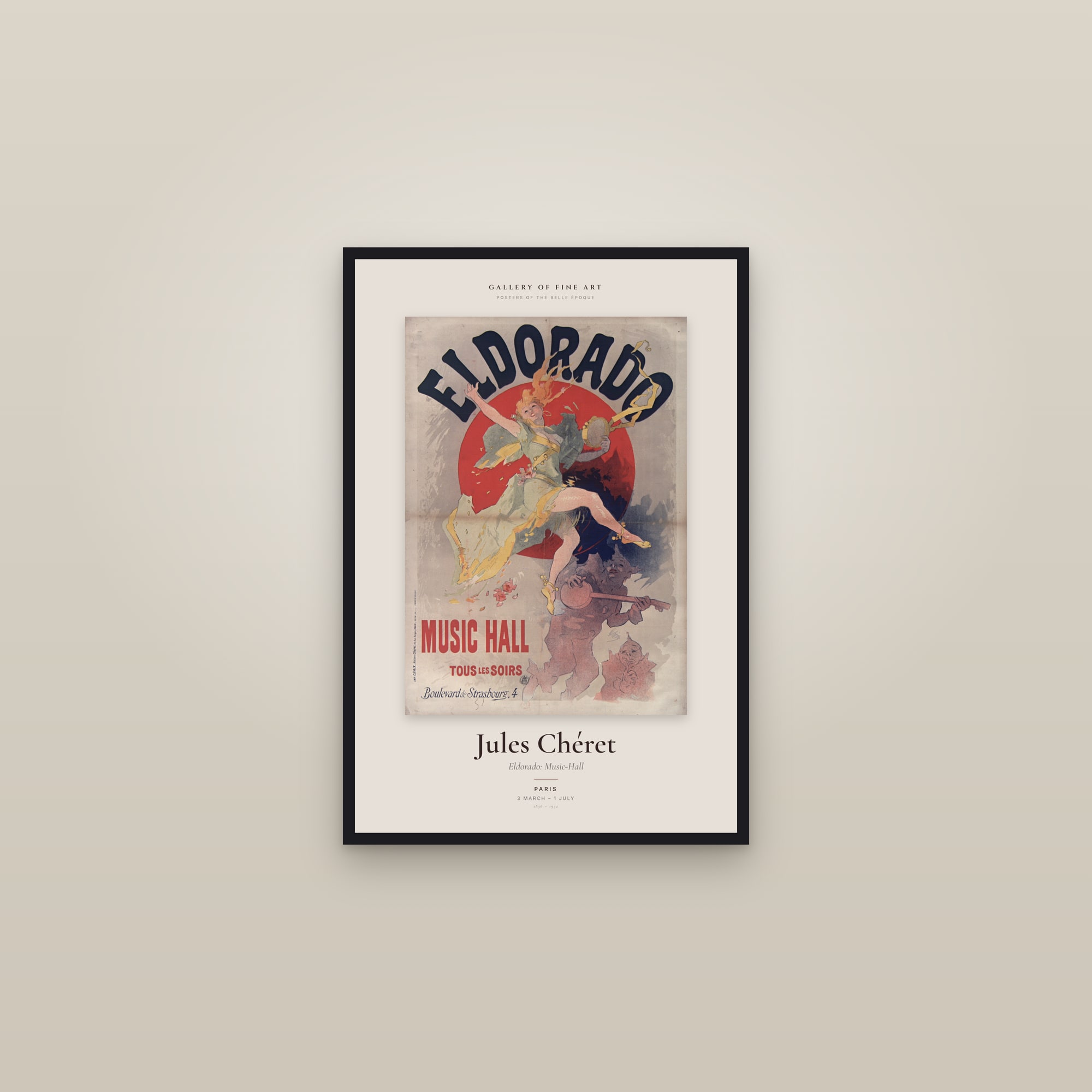 Eldorado: Music-Hall — Exhibition Poster — framed in a gallery setting