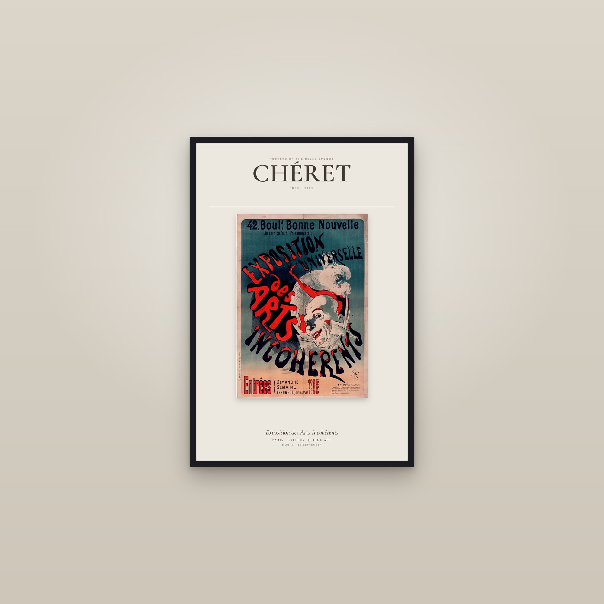 Exposition des Arts Incohérents — Exhibition Poster — framed in a gallery setting