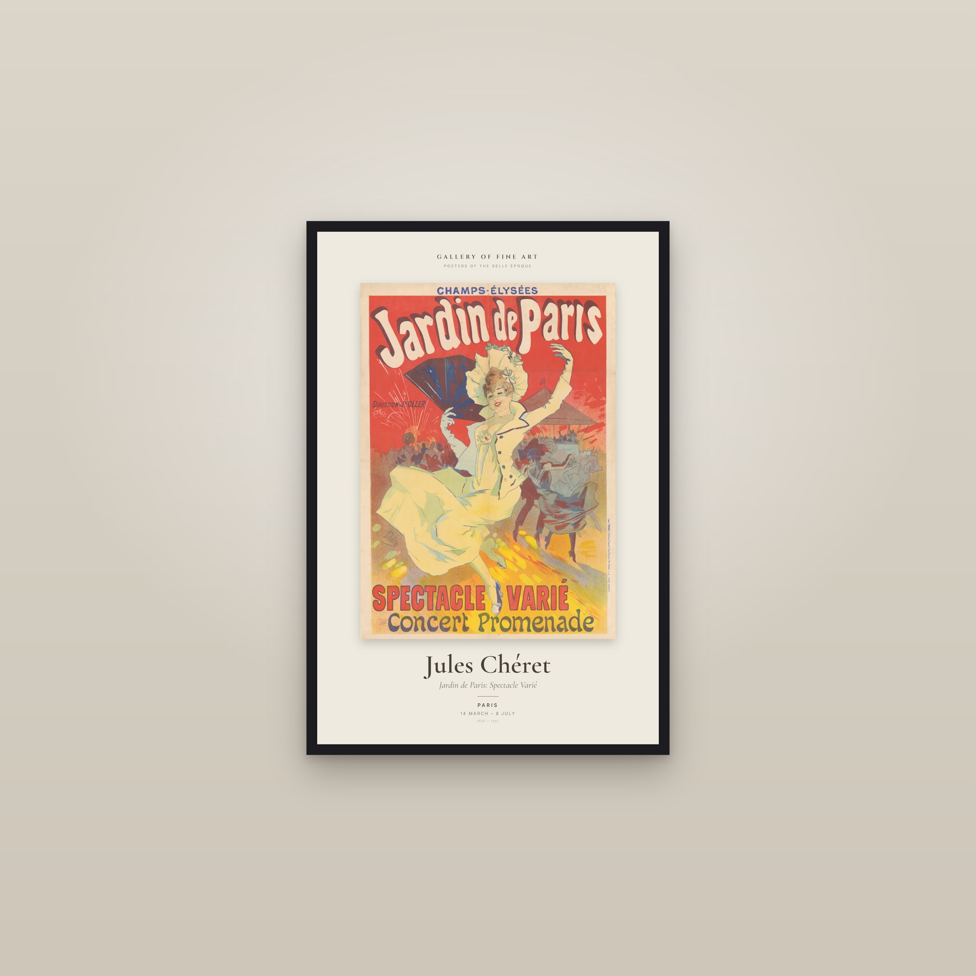 Jardin de Paris: Spectacle Varié — Exhibition Poster — framed in a gallery setting