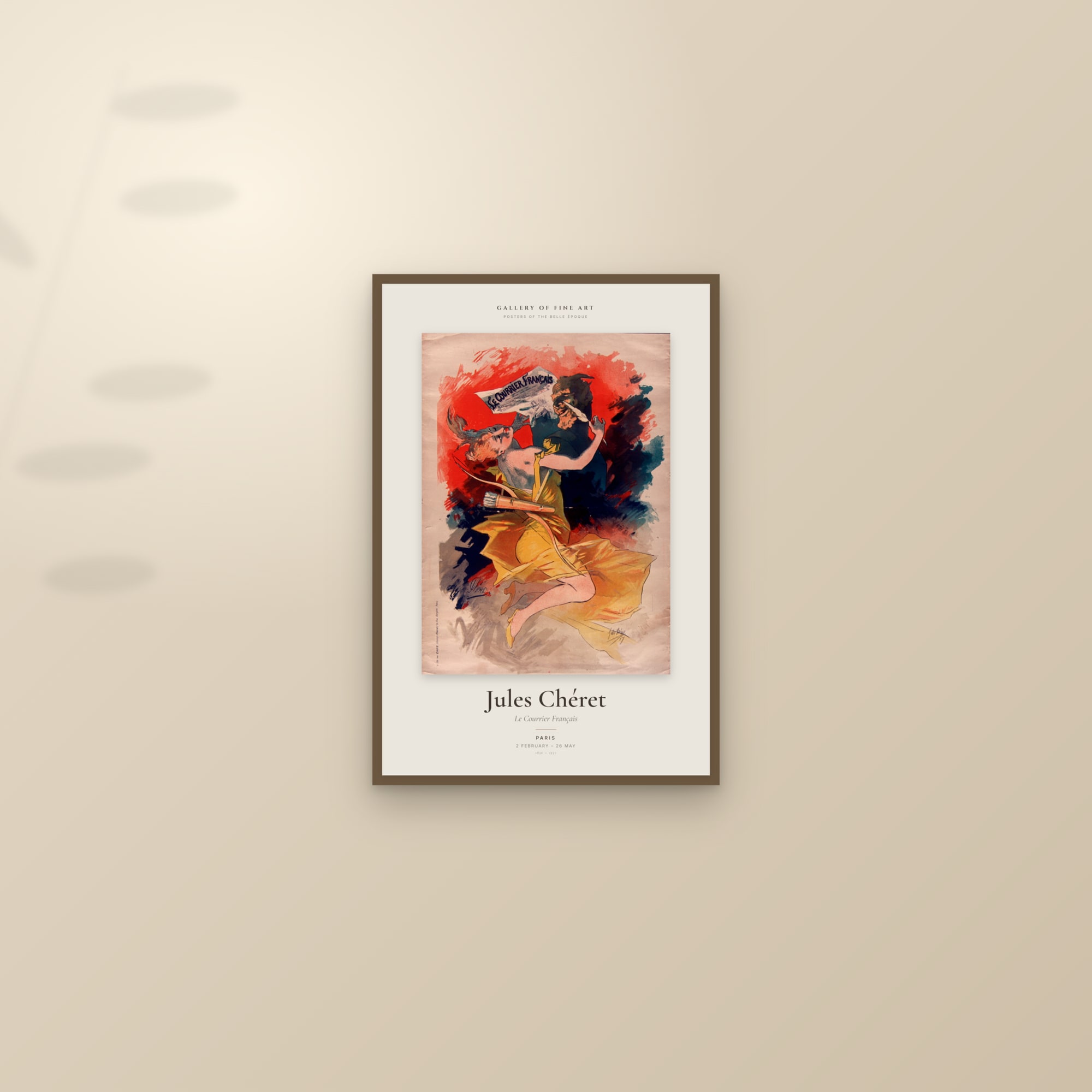 Le Courrier Français — Exhibition Poster — framed and styled on a sunlit wall