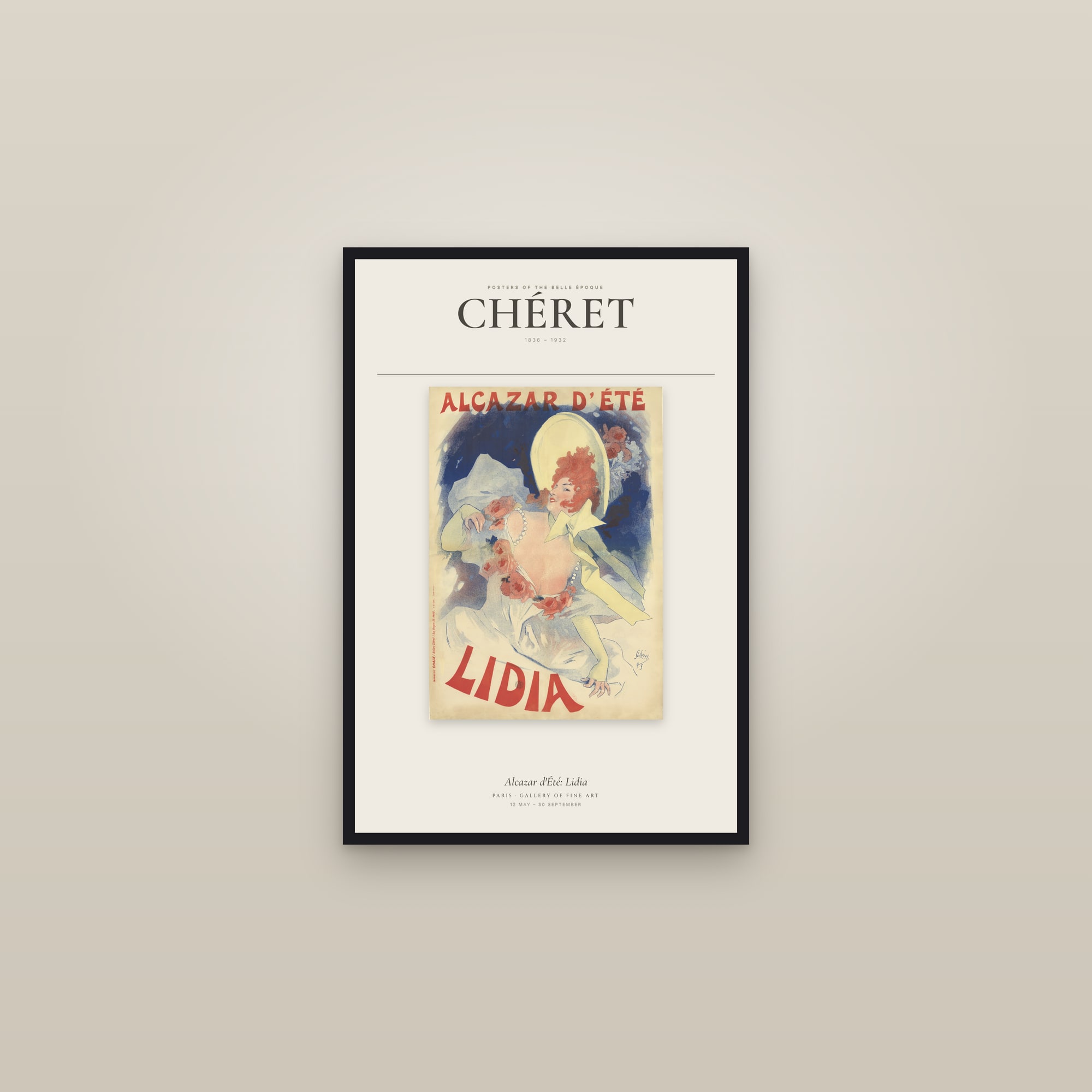 Alcazar d'Été: Lidia — Exhibition Poster — framed in a gallery setting