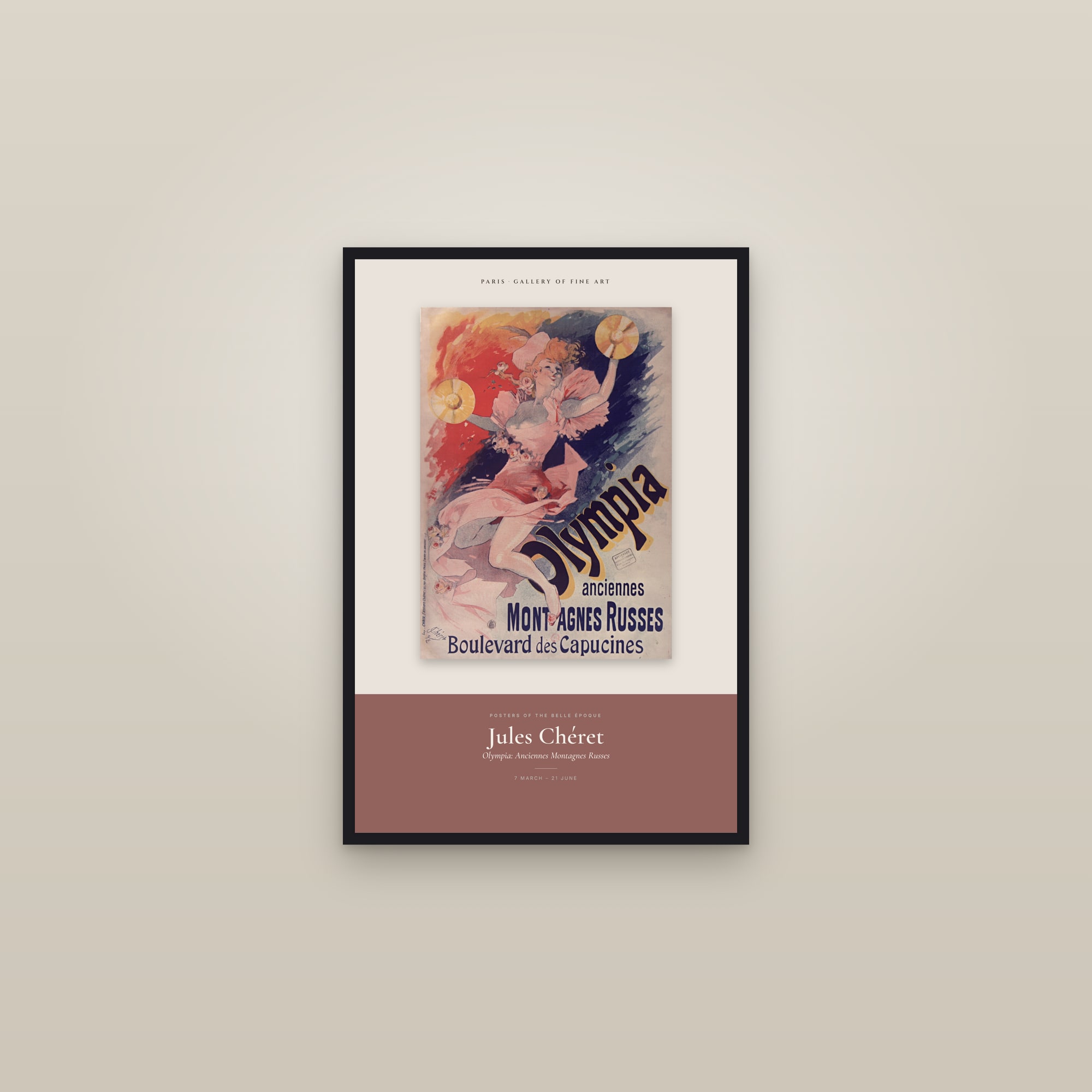 Olympia: Anciennes Montagnes Russes — Exhibition Poster — framed in a gallery setting