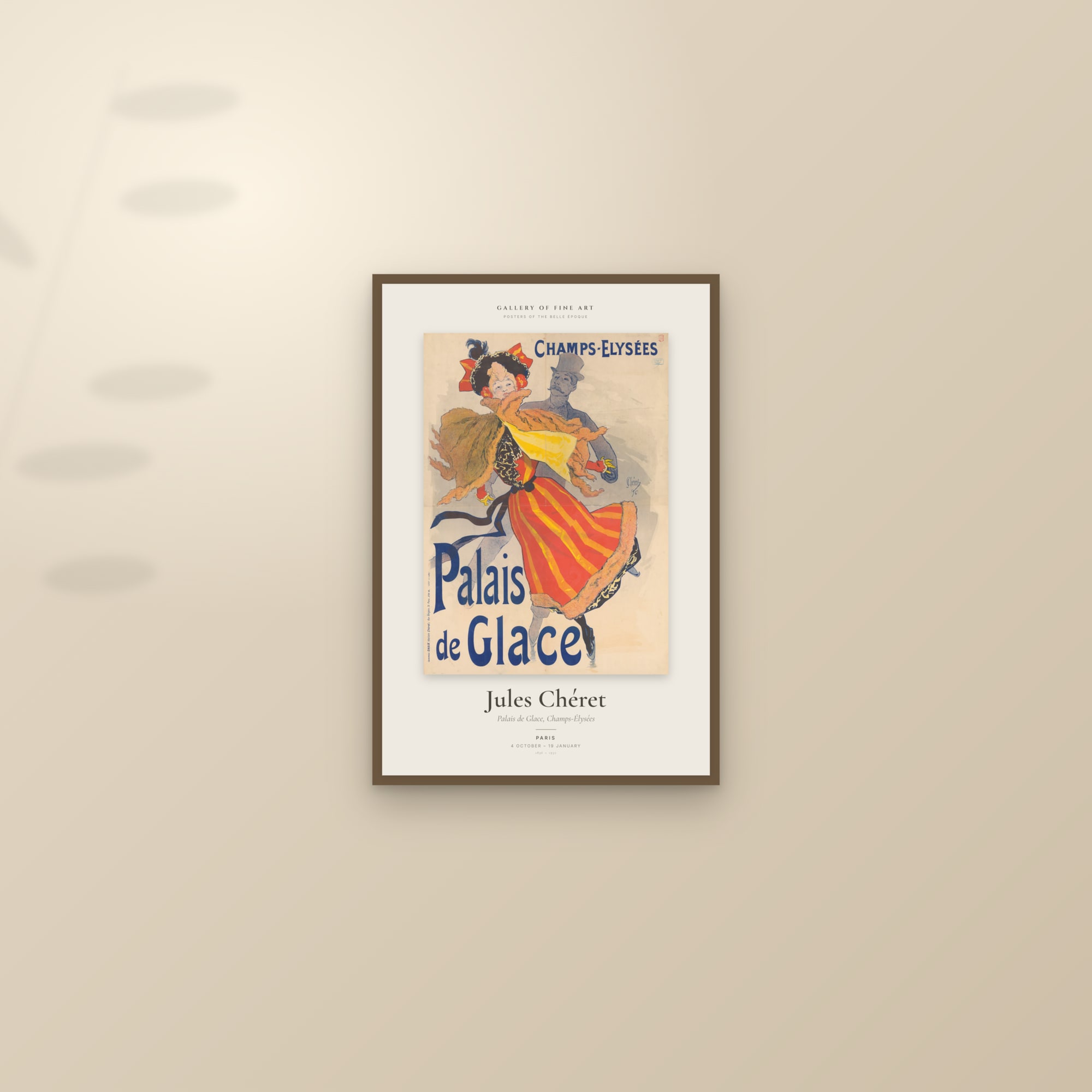 Palais de Glace, Champs-Élysées — Exhibition Poster — framed and styled on a sunlit wall