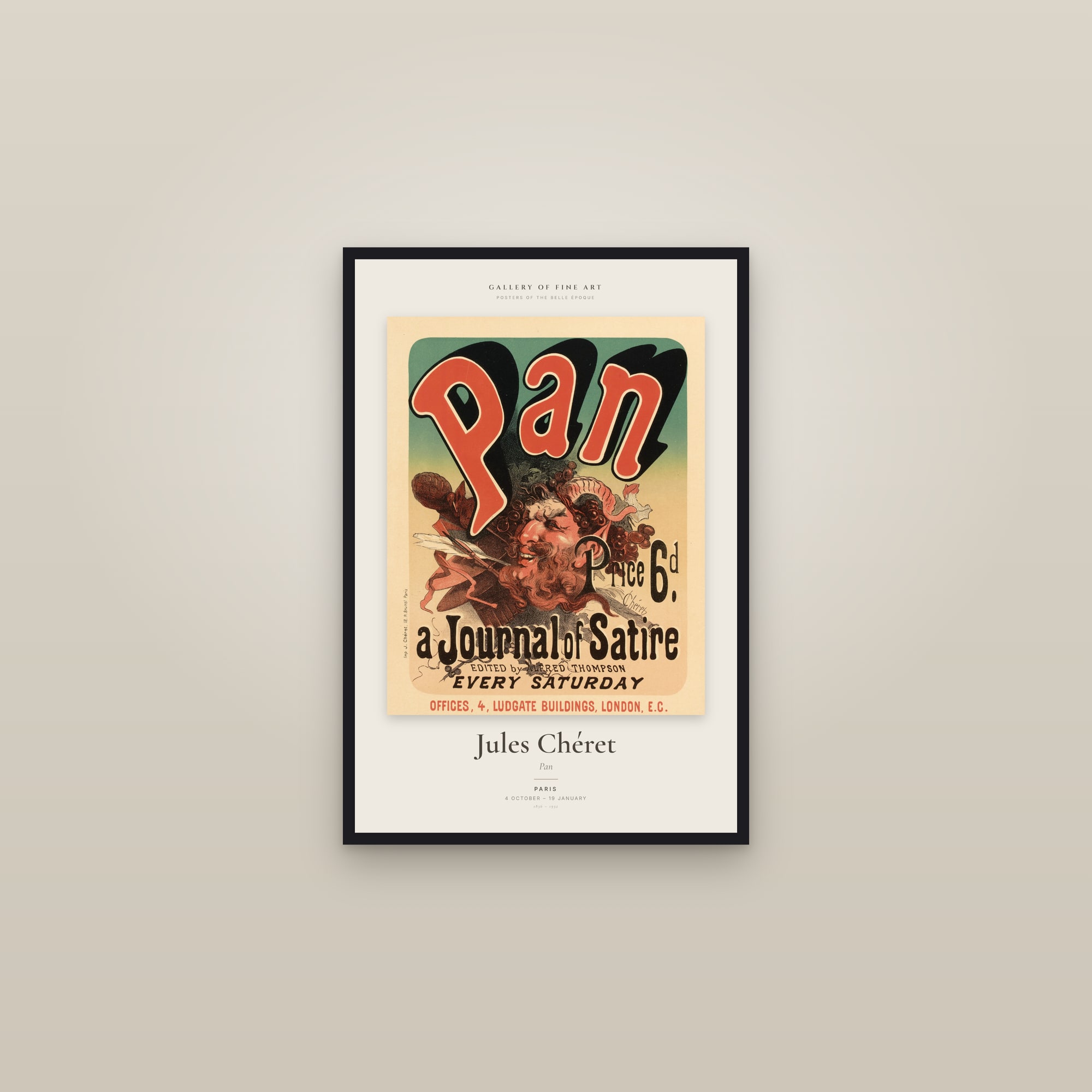 Pan — Exhibition Poster — framed in a gallery setting