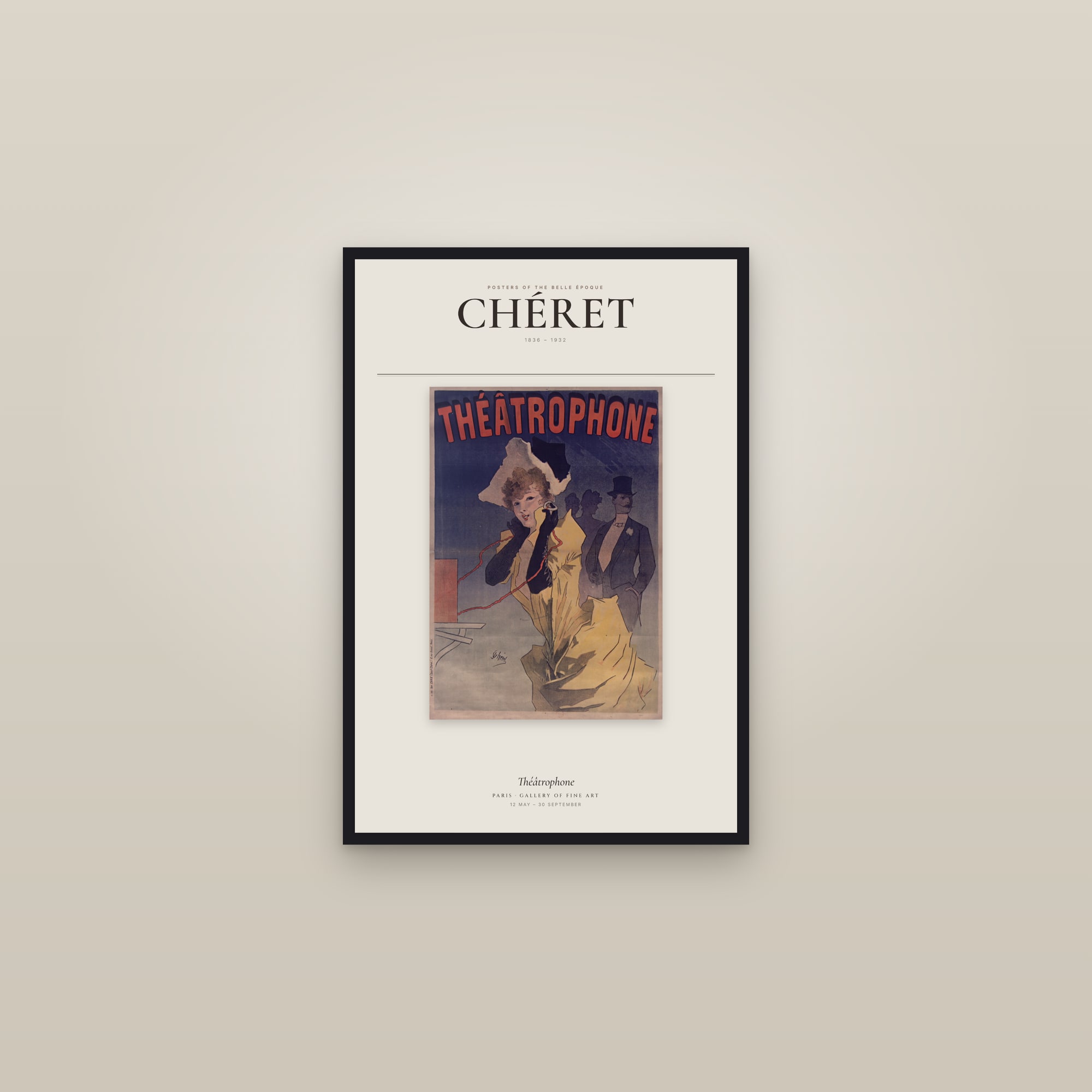 Théâtrophone — Exhibition Poster — framed in a gallery setting
